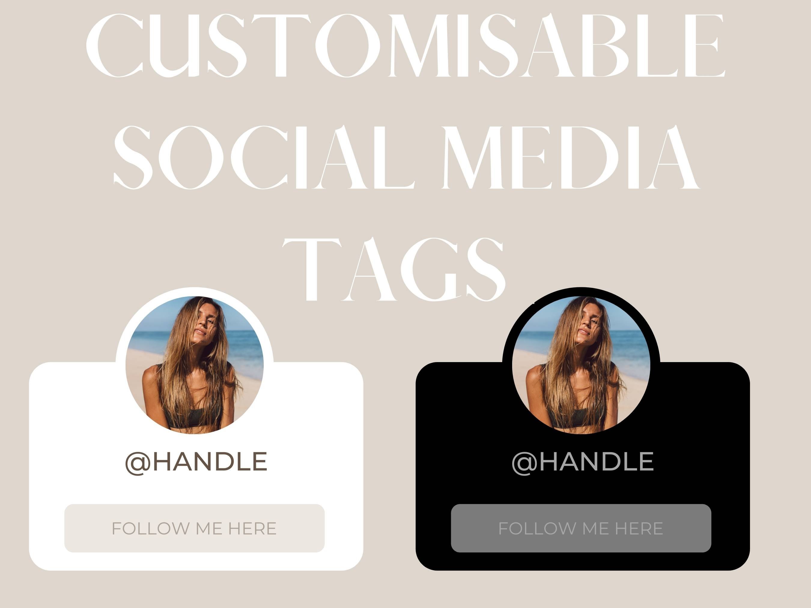 Social Media Tags Example CUSTOMISABLE SOCIAL MEDIA TAG - Payhip