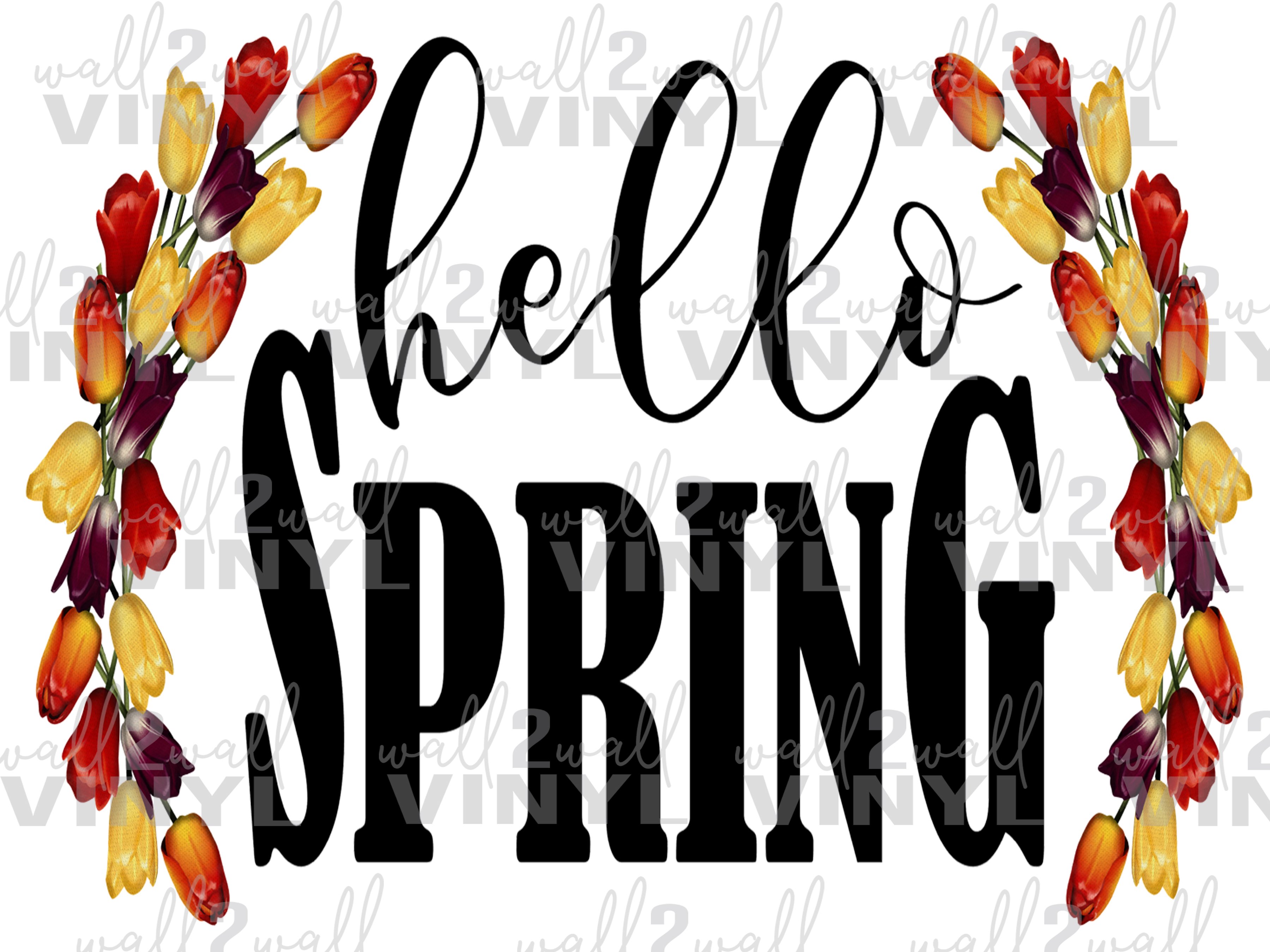 HELLO SPRING WITH TULIP LAUREL DOORMAT DESIGN - Payhip