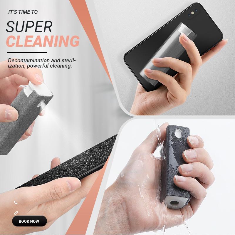 Screen Cleaner, 3-in-1 Portable Touchscreen Mist Cleaner Spray & Microfiber  Cloth, Fingerprint-Proof Spray and Wipe Cleaner for Phone, Laptop, Tablet  and More 