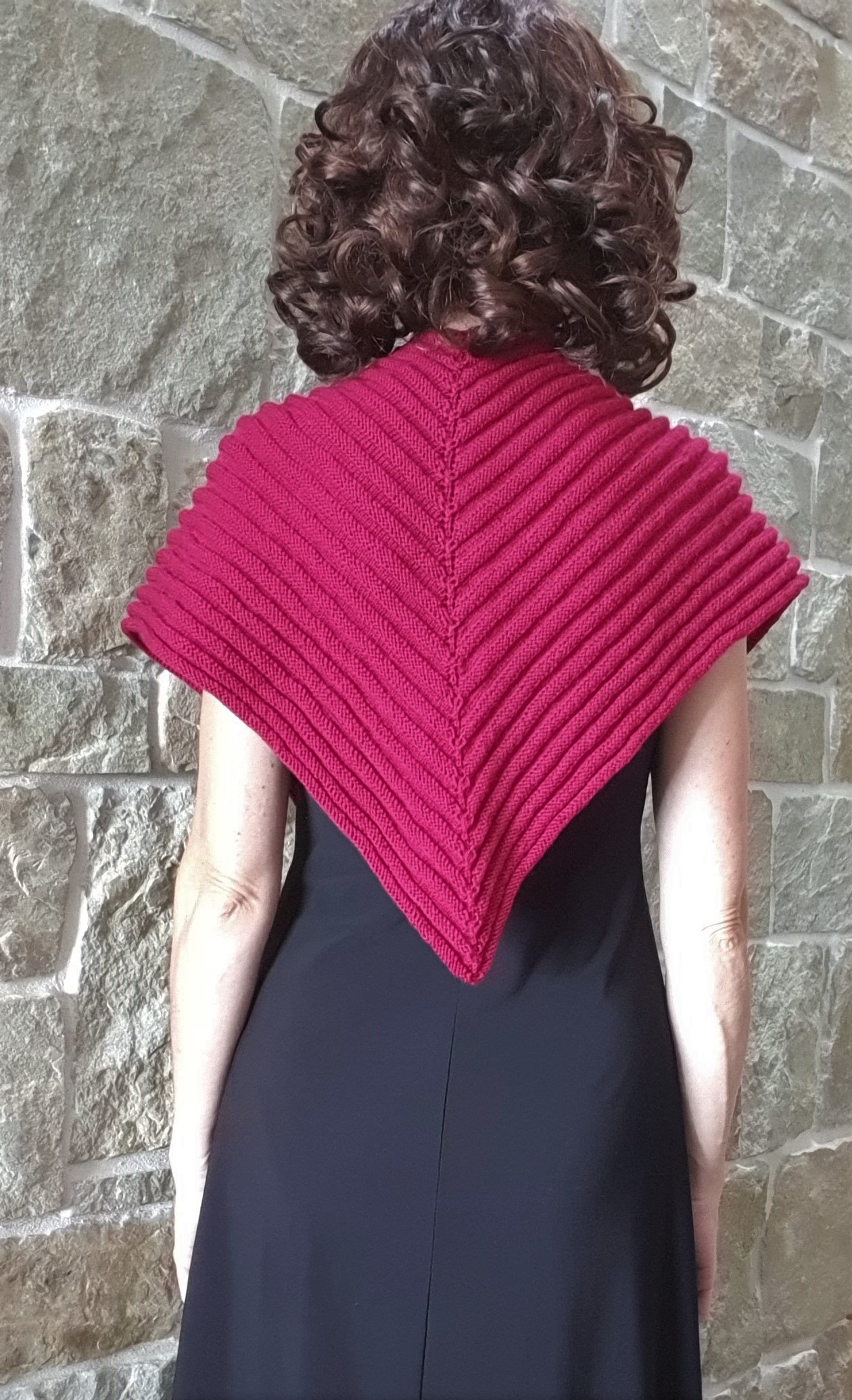 4ply textured ridge triangle shawl - Ruby - Payhip