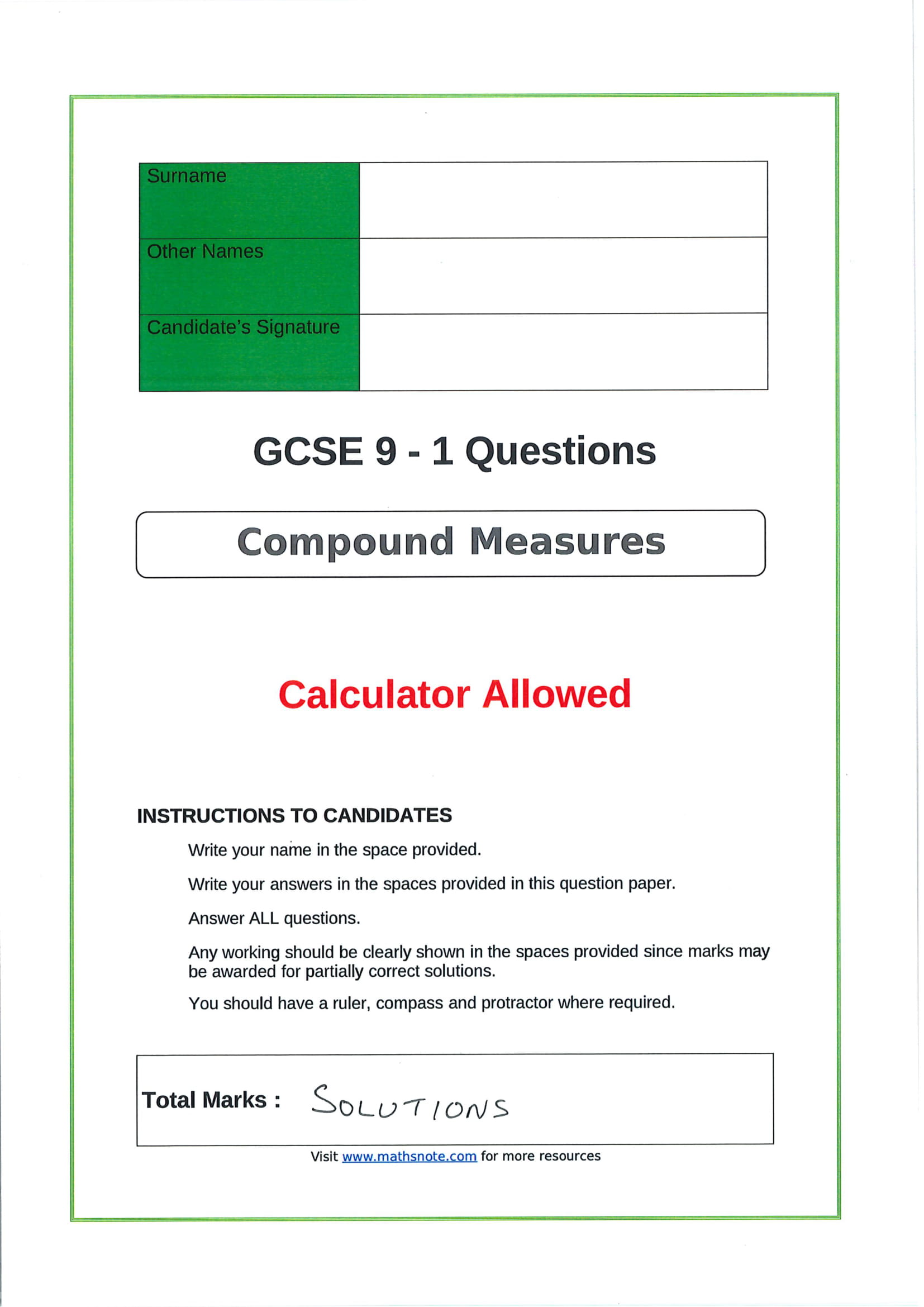 Compound Measures Solutions - Payhip