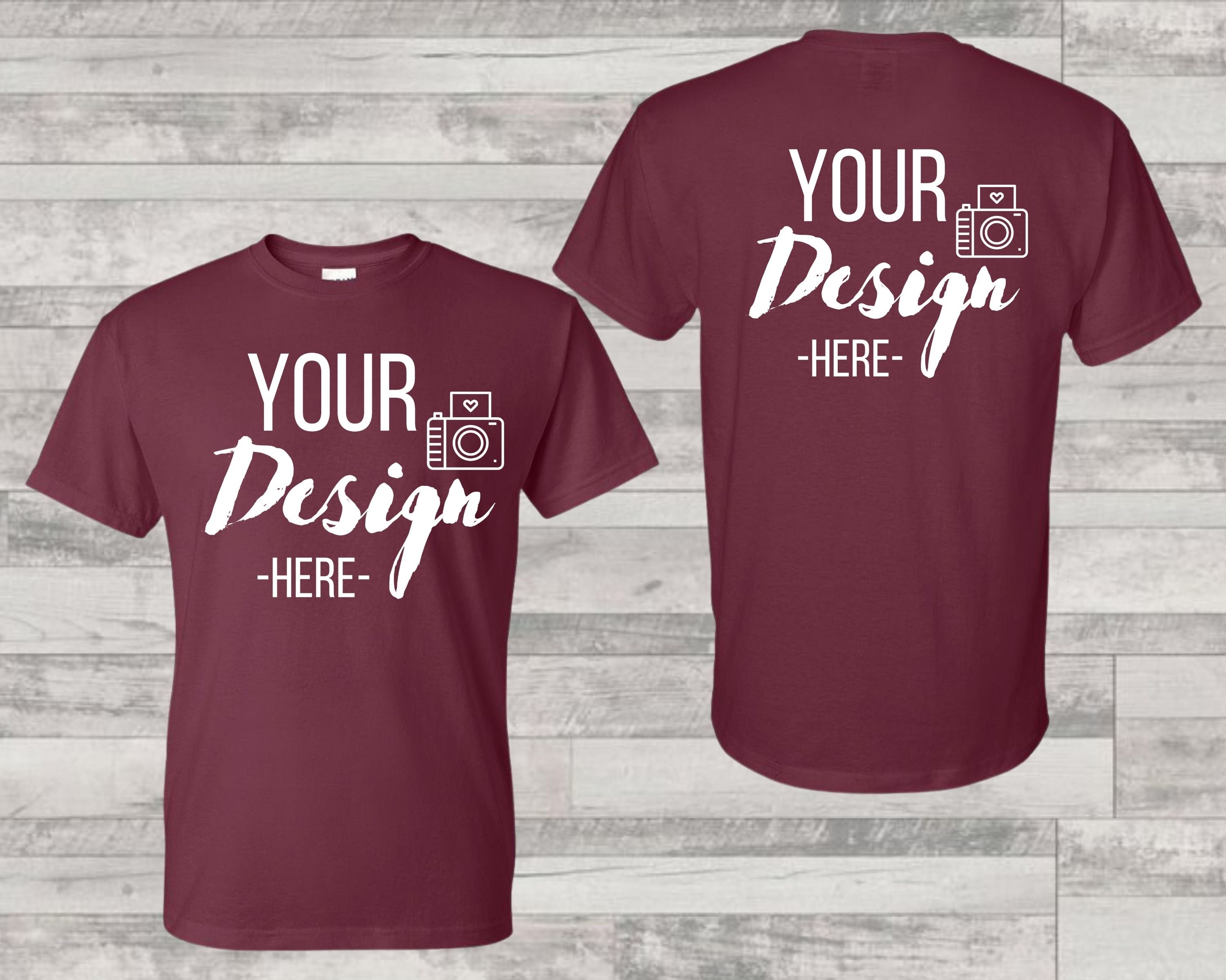 maroon t shirt mockup