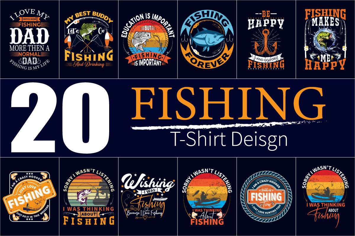 Fishing T-Shirt Design Bundle - Payhip