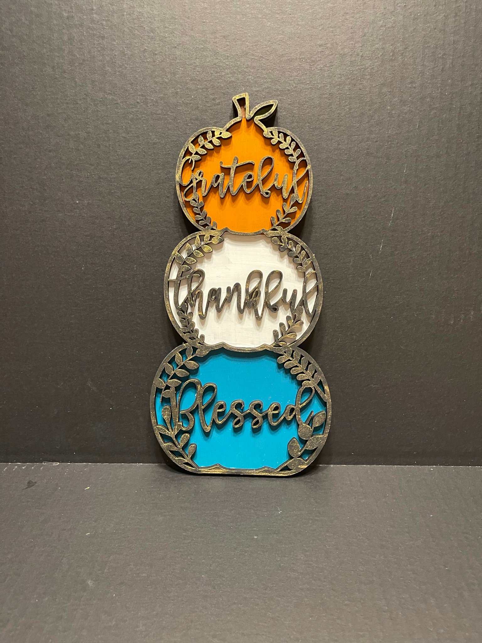 12”Grateful Thankful Blessed Stacked Pumpkin - Payhip