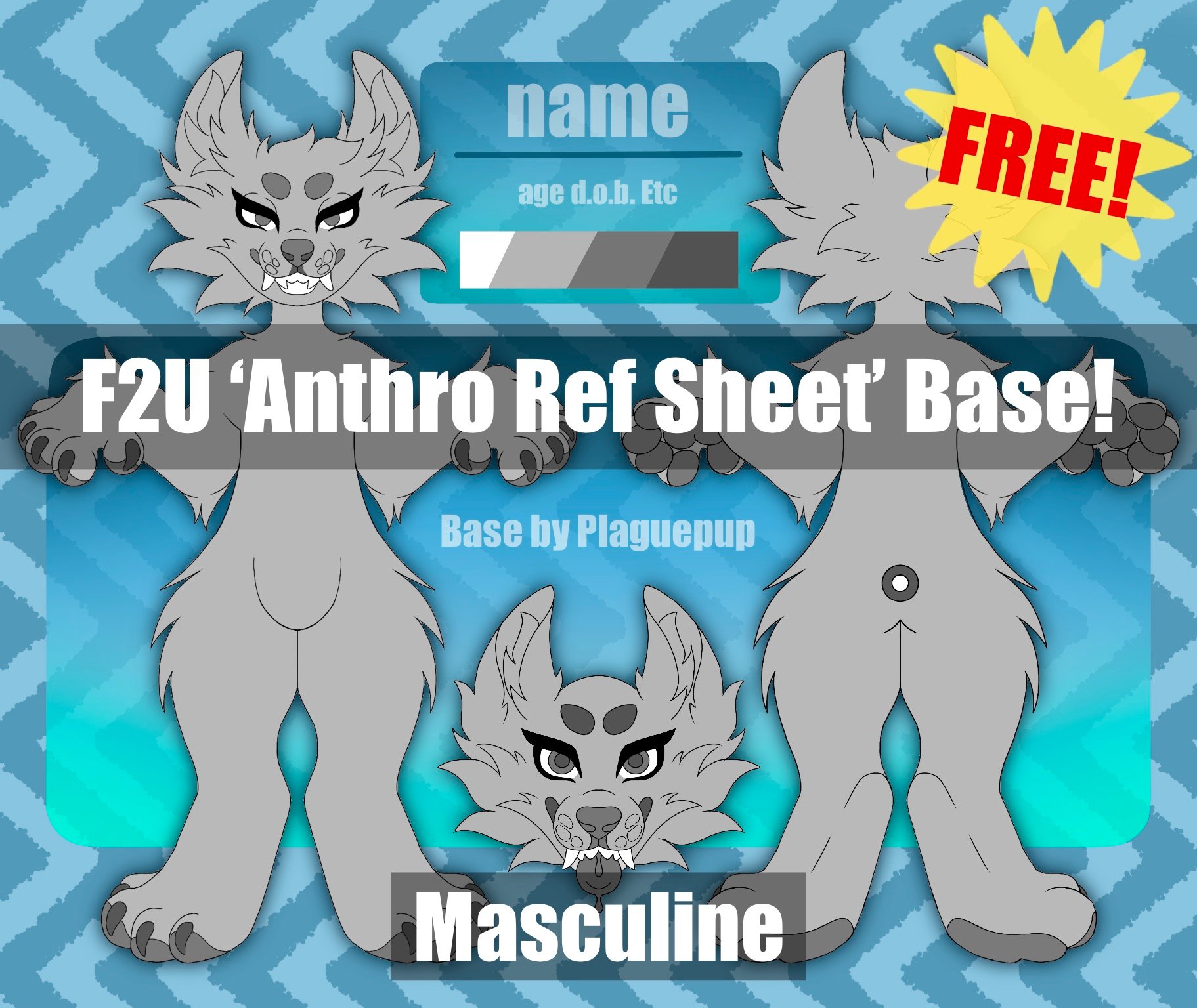 F2U Anthro Base (Masculine) - Payhip