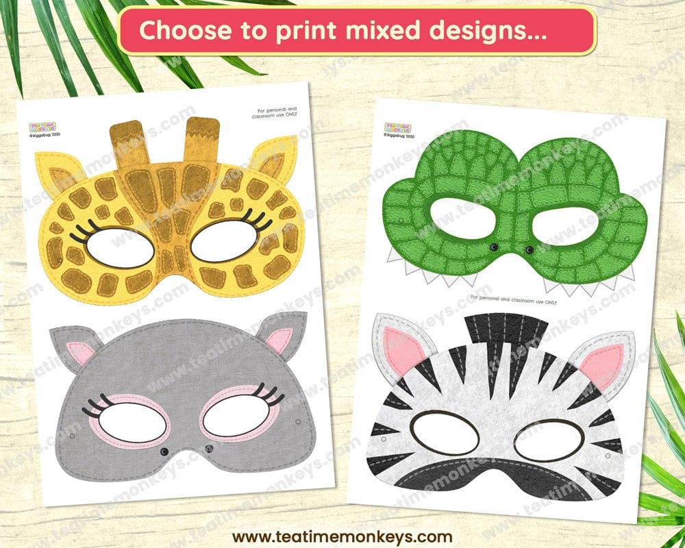 FOREST ANIMAL MASKS SET 2 - For Colouring - Payhip