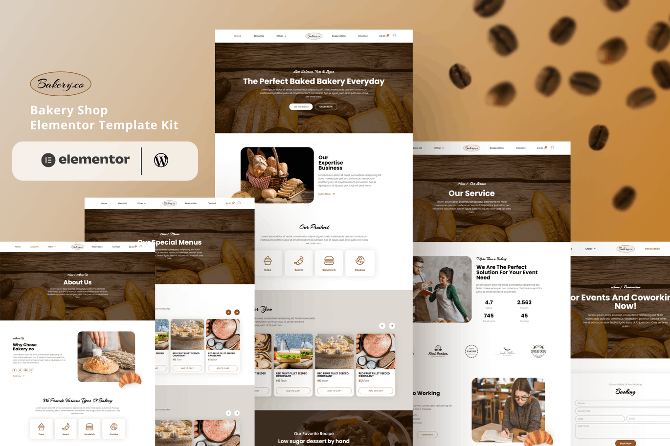 Bakery Shop Elementor Template Kit - Payhip
