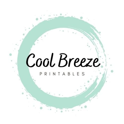 Logo Blue Circle with Text Cool Breeze Printables