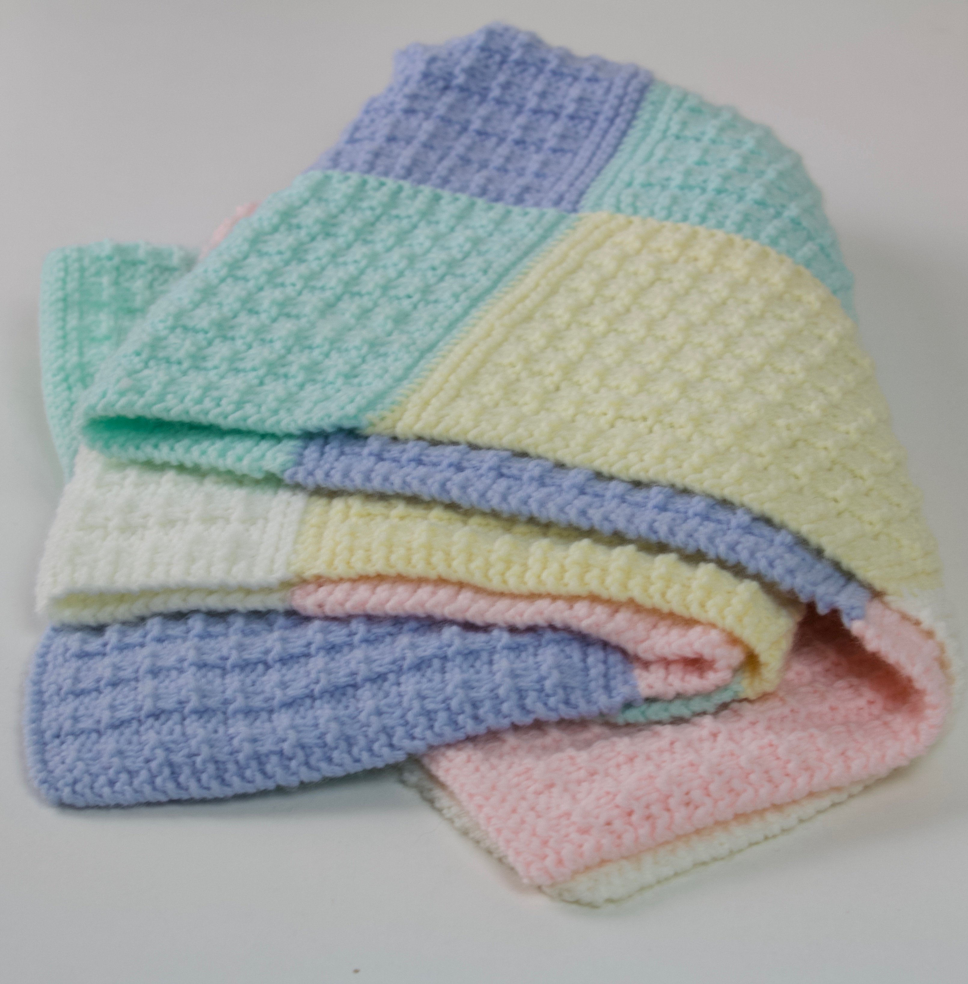 Colour-Mix Baby Blanket - DK Knitting Pattern - PDF