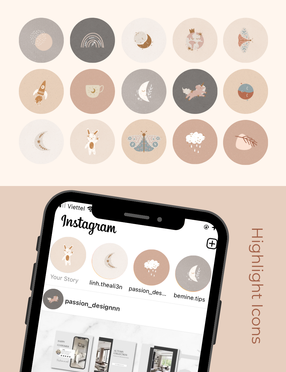 600 Instagram Story Highlight Cover Icons Boho Highlight Covers
