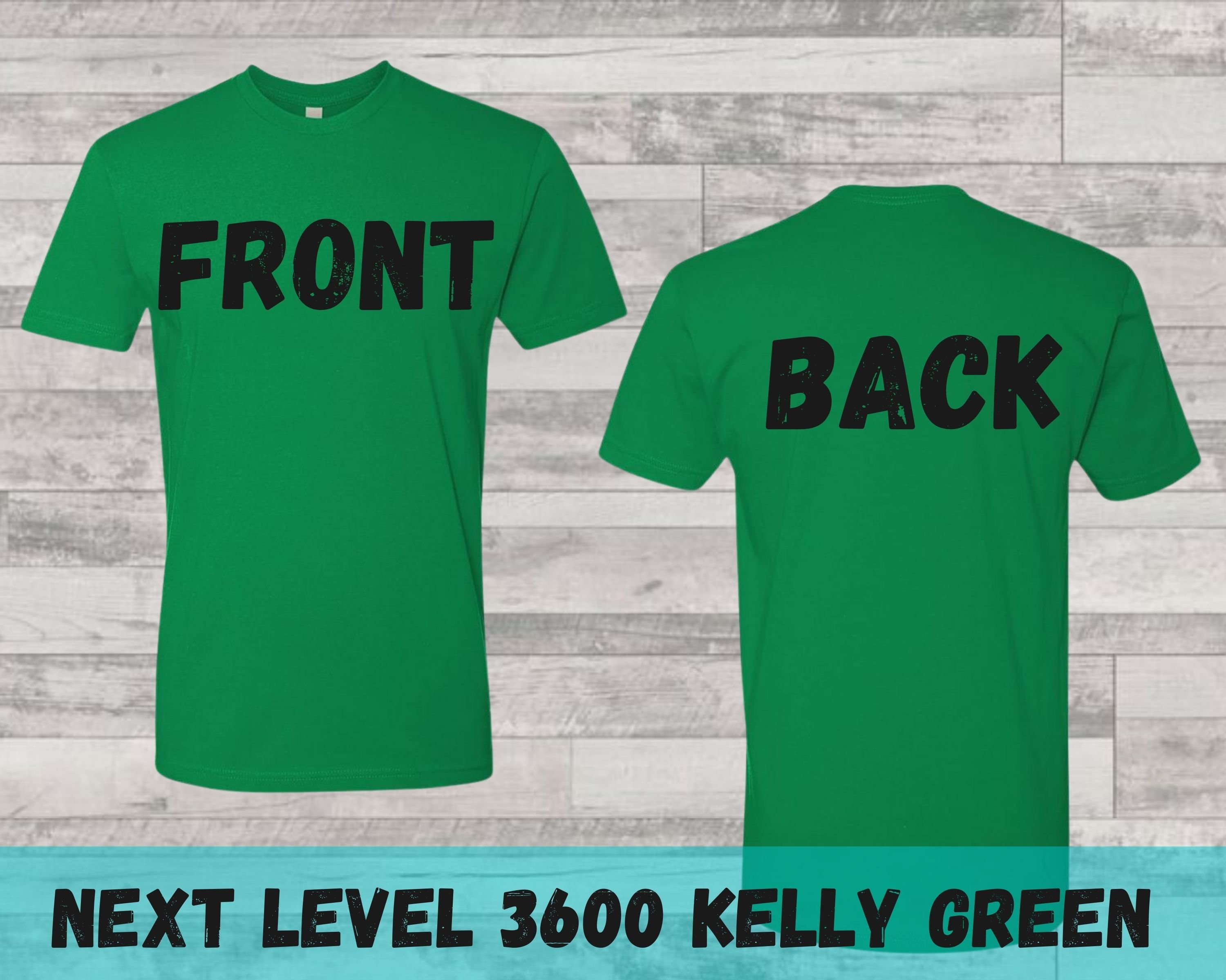 Front and Back Kelly Green T-shirt Mockup, Kelly Green Gildan T