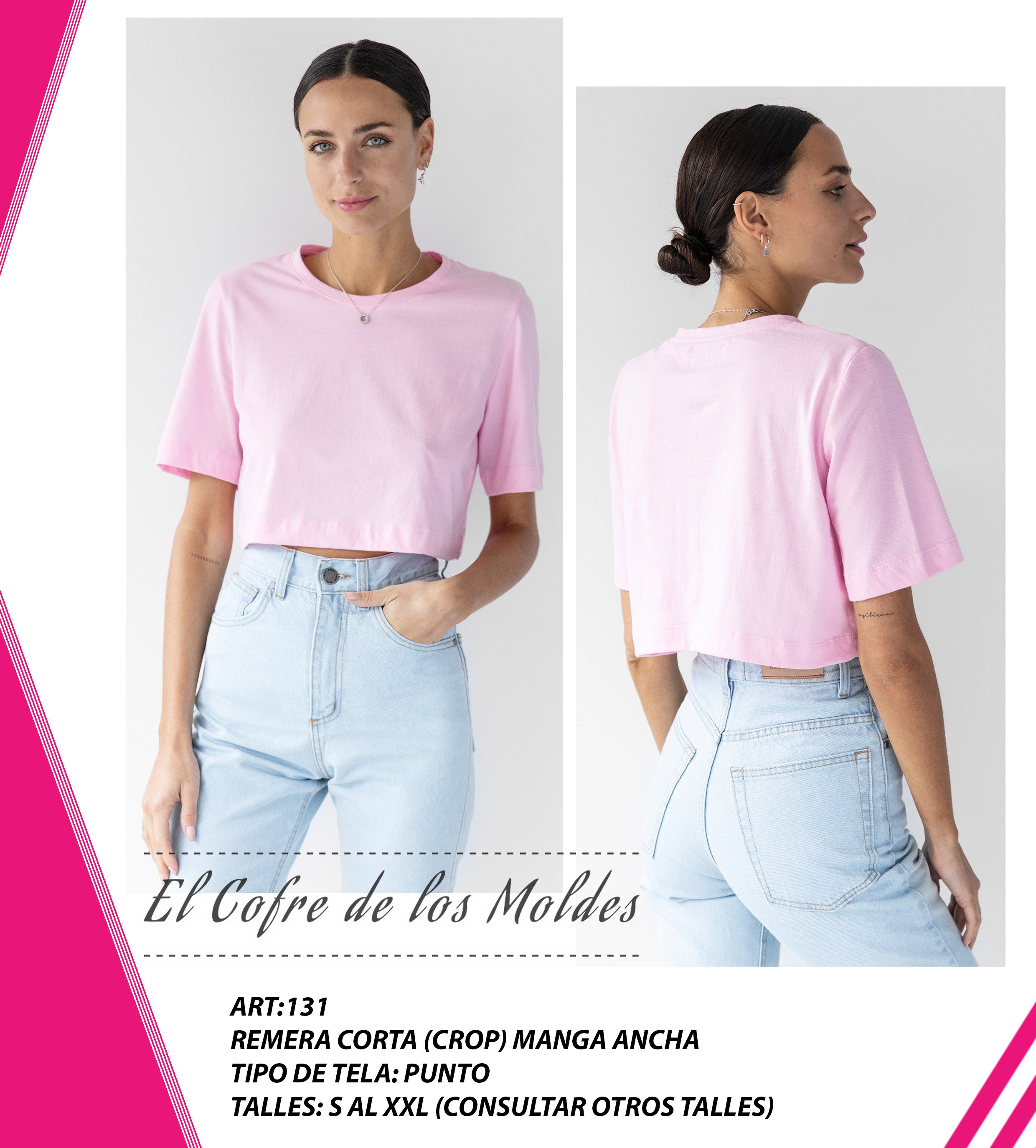 Molde Digital PDF Remera Corta -crop- Manga Ancha, Talles S al XXL - Payhip