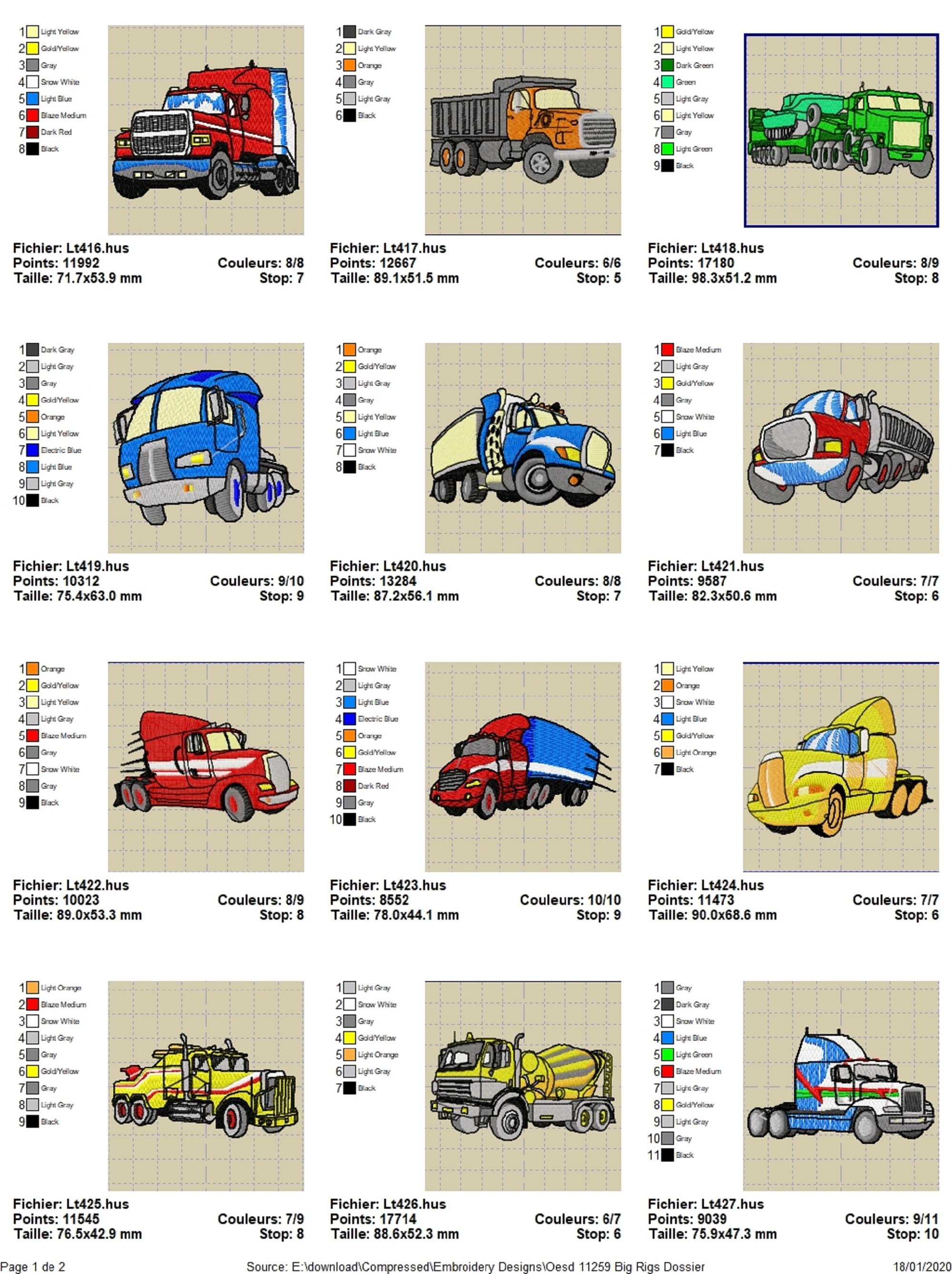 OESD 11259 Big Rigs Embroidery Designs - Payhip