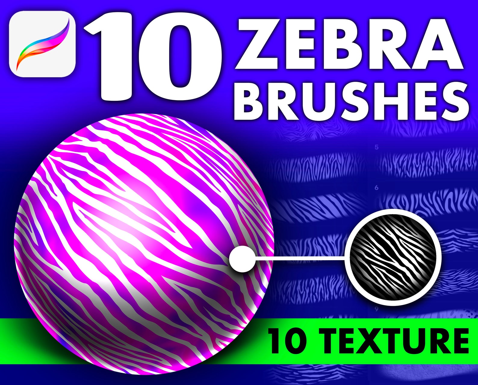 10 Procreate zebra pattern brushes - Payhip
