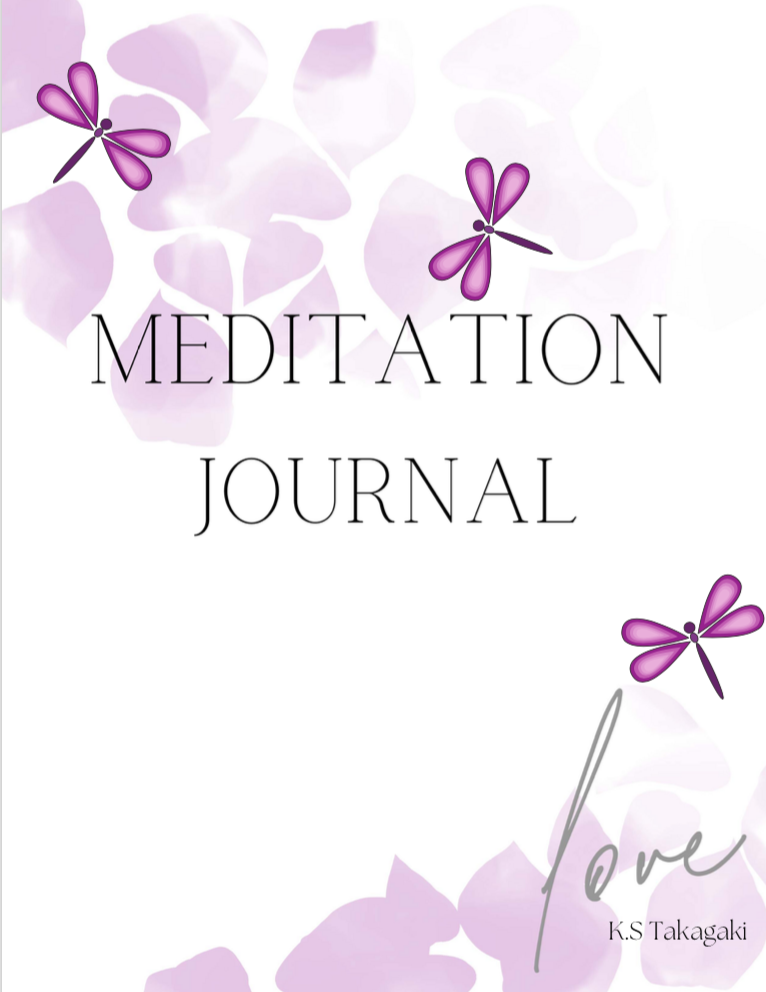 meditation journal cover dragonflies dragonfly watercolor violet