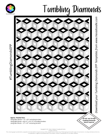 Hexadoodle Quilts - SVG & DXF cutting files and PDF Printables for