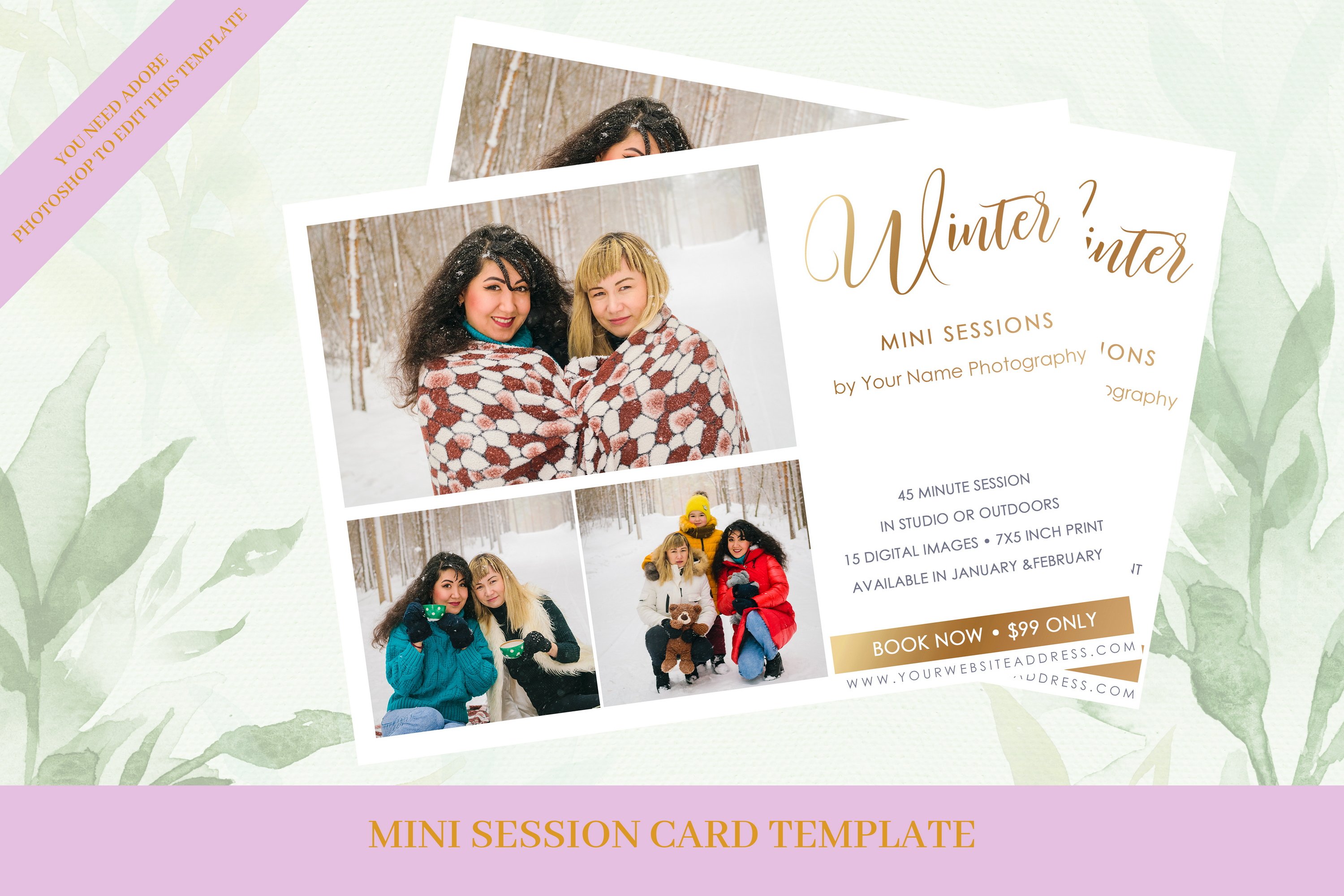 Mini Photo Session Card Template 5x7 - Payhip