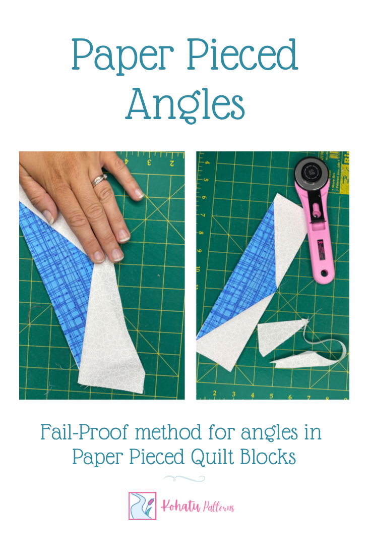 This fail proof method for dealing with tricky angles in paper pieced quilt blocks will mean you waste less fabric and get your angles right every time!