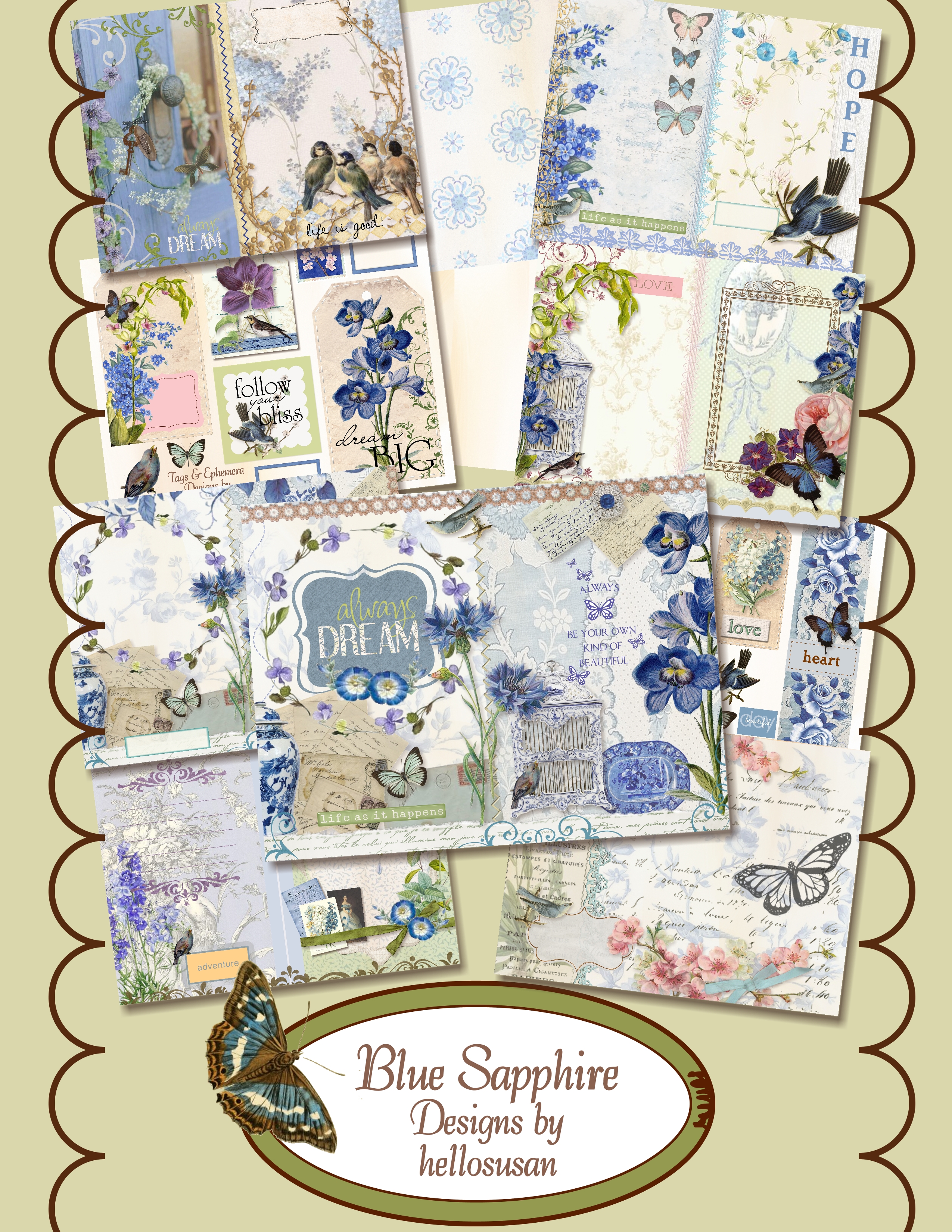 Blue Sapphire Journal Digital Kit - Payhip
