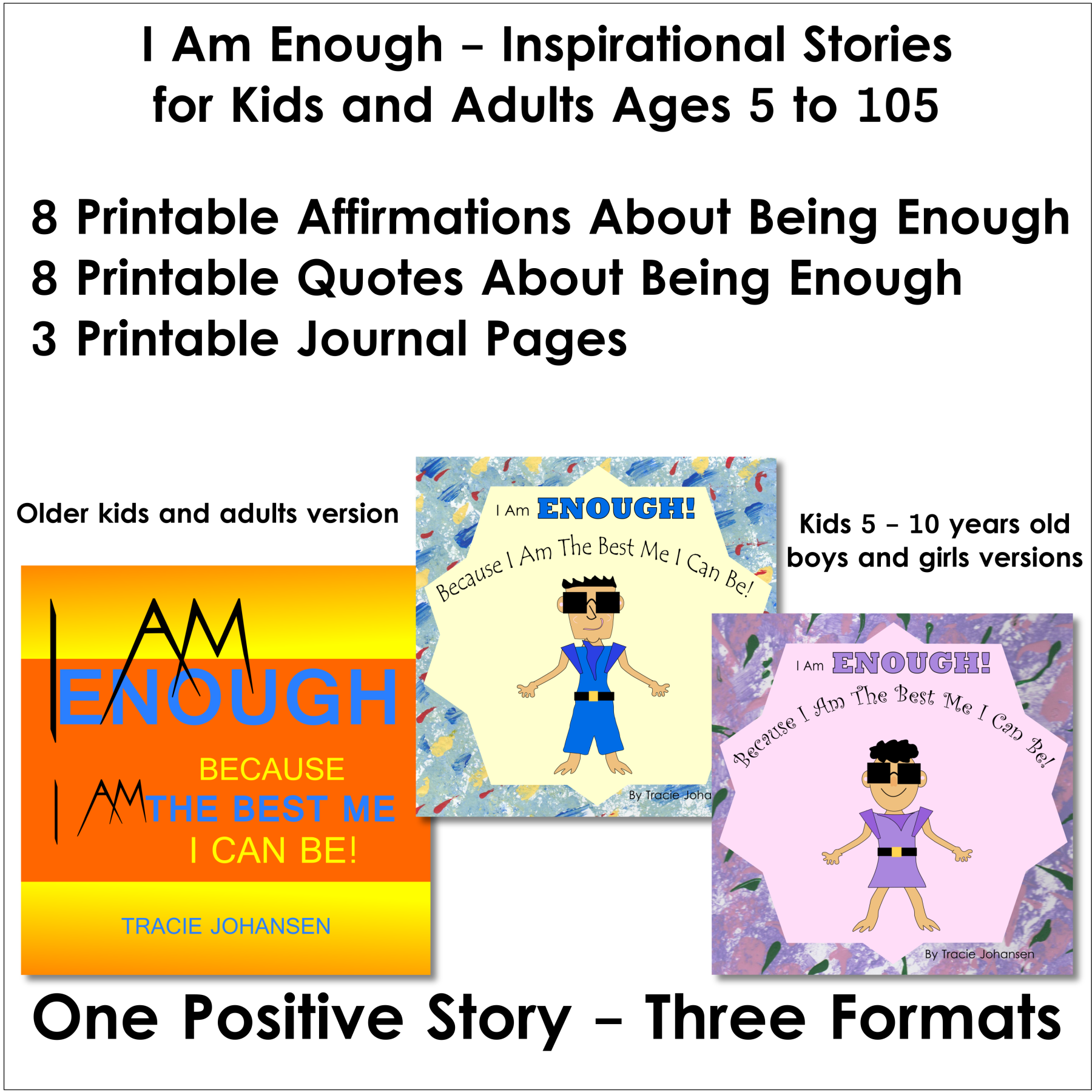 I Am Enough Ebook, Printable Quotes, Affirmations and Journal