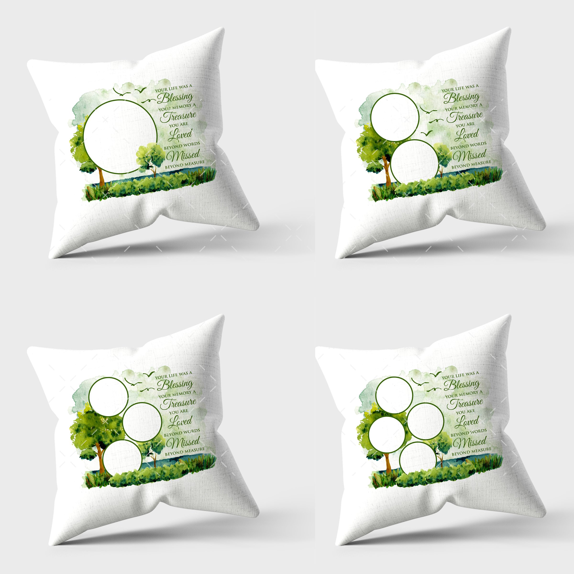 Memorial Photo Cushion Set (1 to 4 Photo Frames) - Payhip