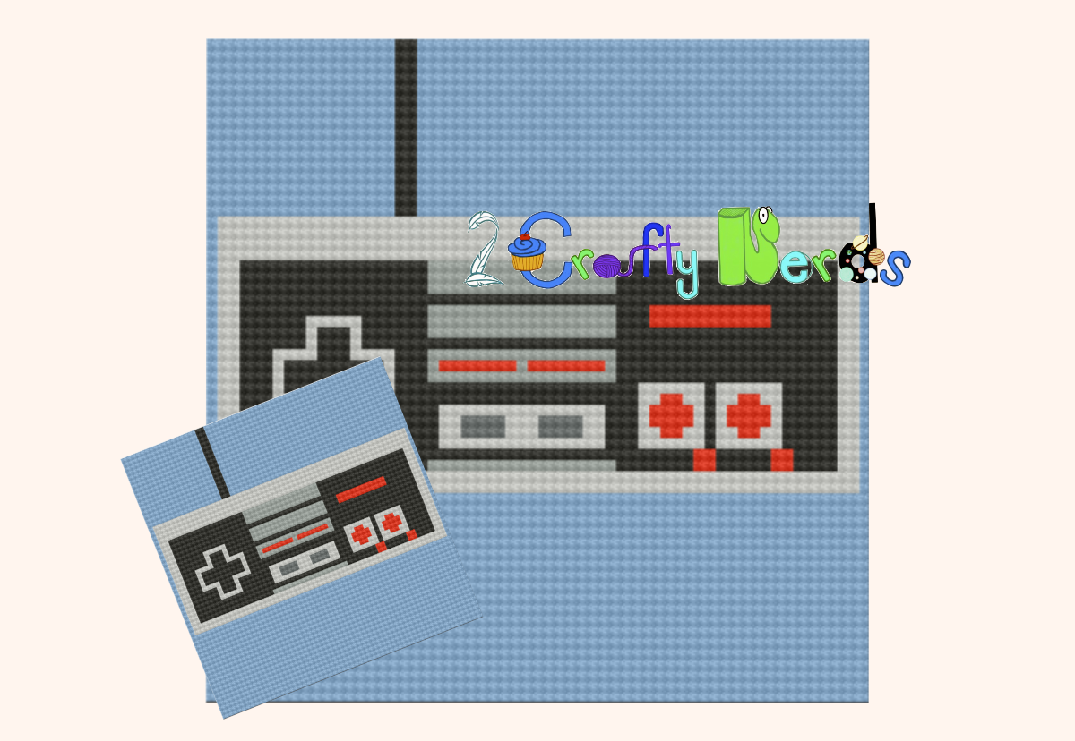 Original Nintendo Controller Pillow Pattern Graph With Single Crochet ...