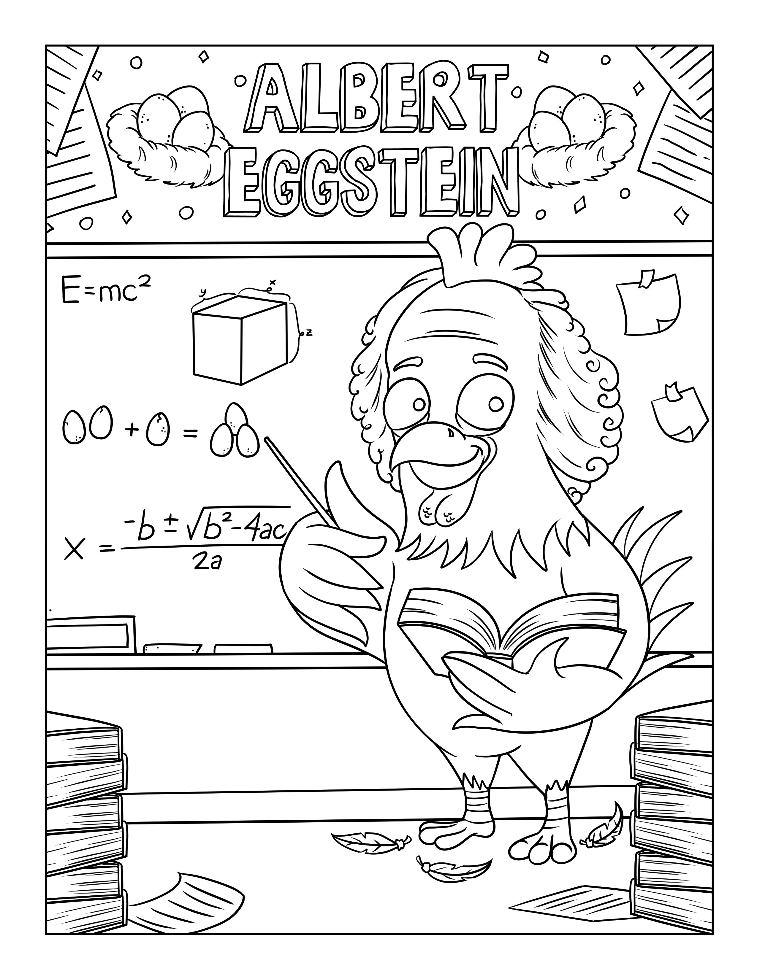 FREEBIE: Albert Eggstein Coloring Page - Payhip