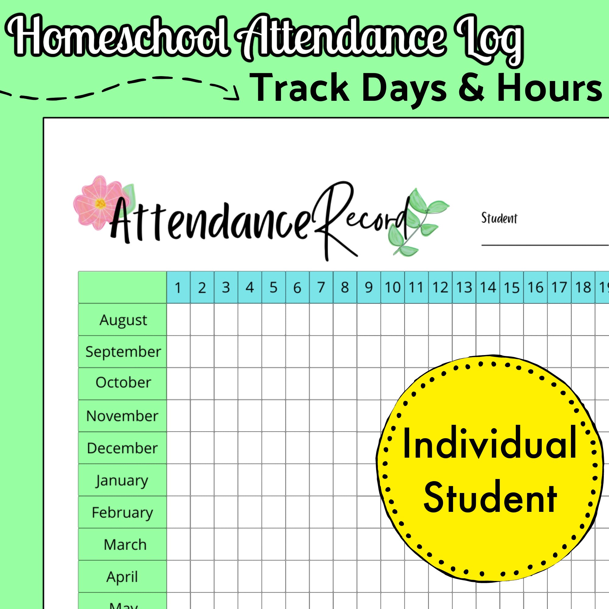 attendance-sheet-for-homeschooling-payhip for Free Printable Homeschool Hours Log Attendance Sheet For Homeschooling - Payhip for Free Printable Homeschool Hours Log