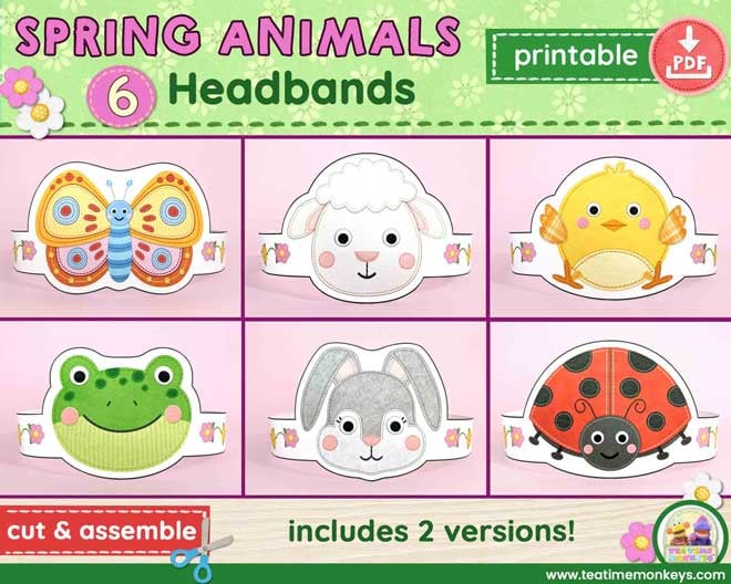 FOREST ANIMAL MASKS SET 1 - In Colour - Payhip