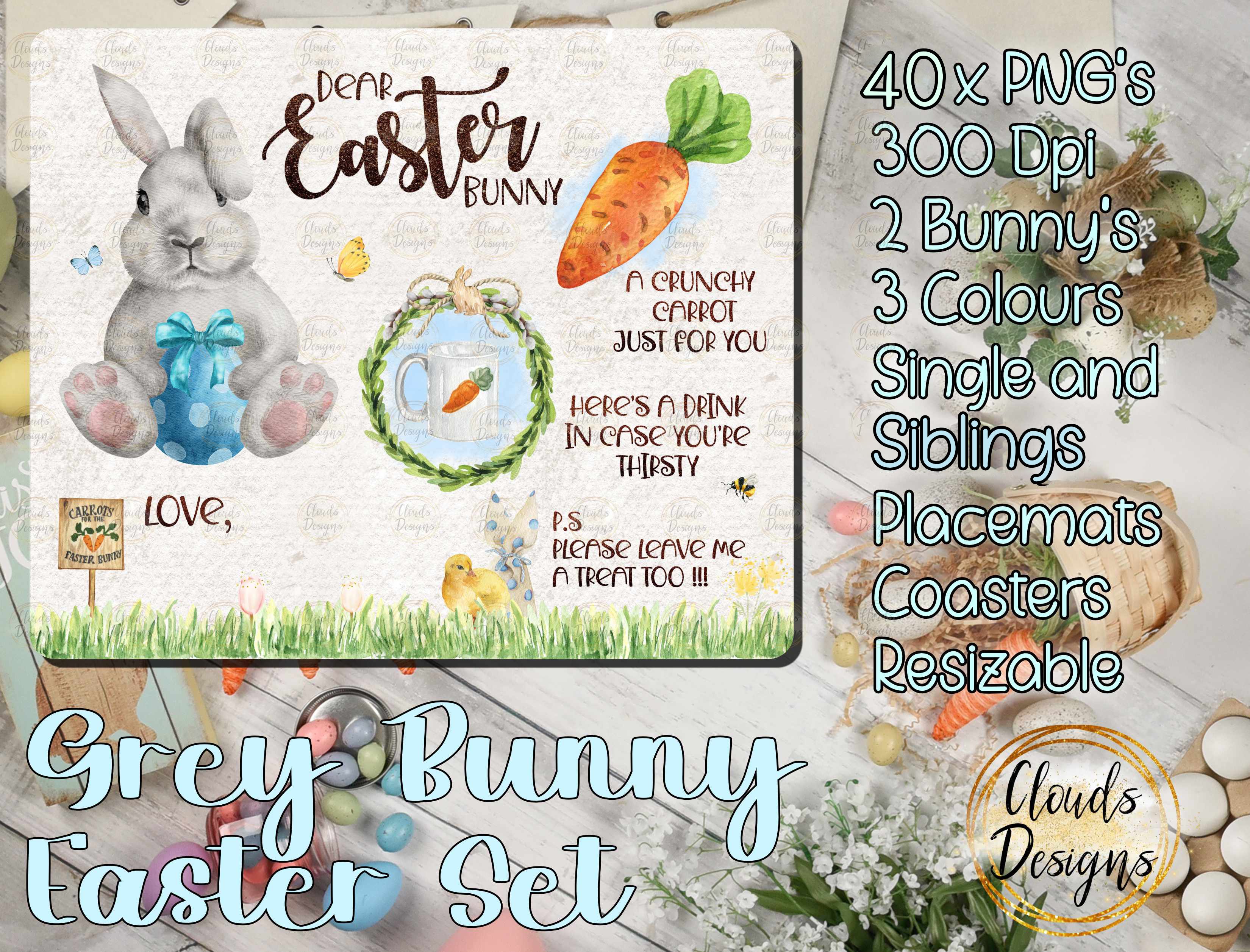 GREY BUNNY EASTER BUNDLE - Payhip