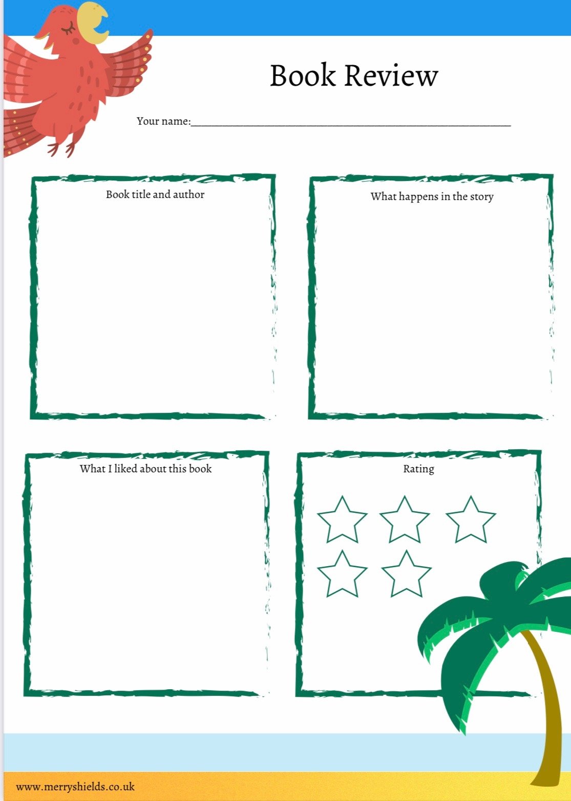 Writing Paper Printable for Children, Activity Shelter