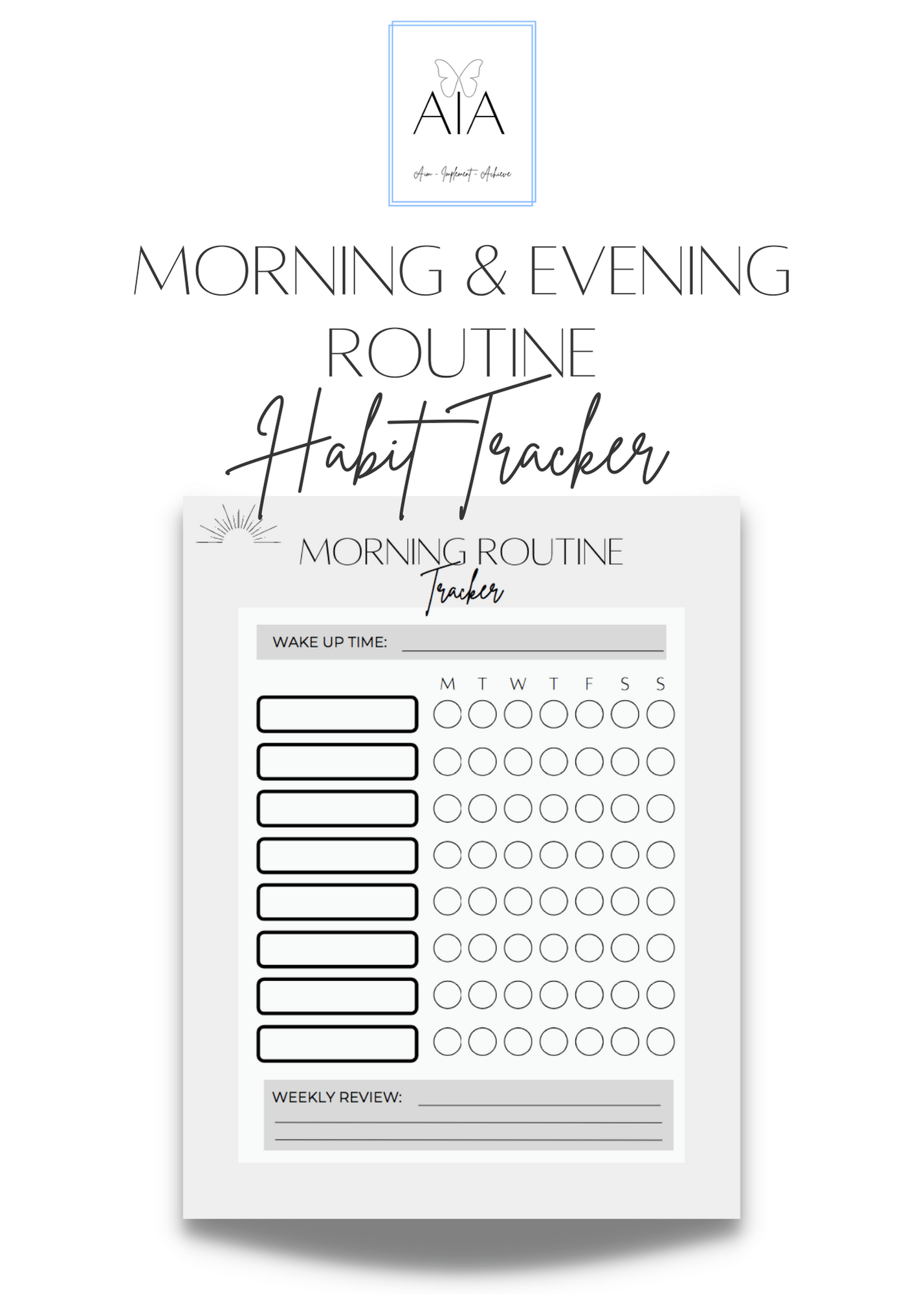 Printable Weekly Morning & Evening Routine Tracker - Payhip