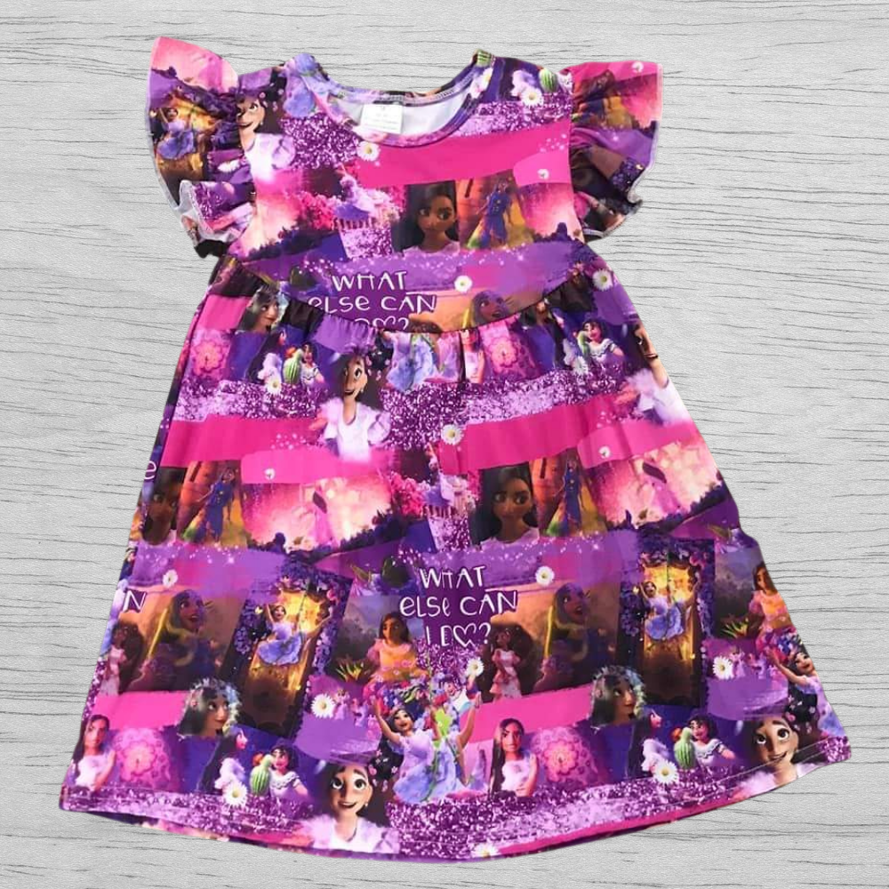 Disney Encanto Cartoon Toddler Girl Dress ＋Bag Chidlren Cartoon Dresses  Baby Print Party Frocks