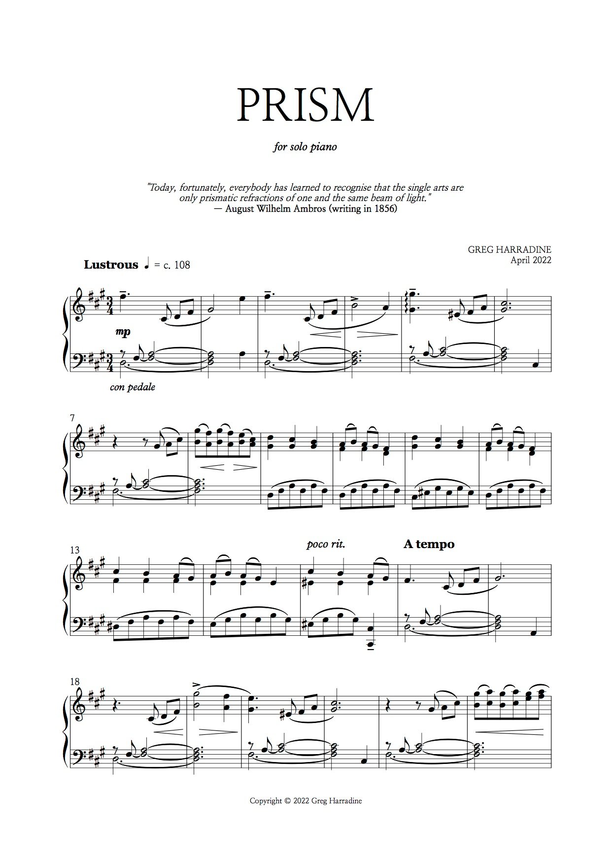 Prism (piano score PDF) - Payhip