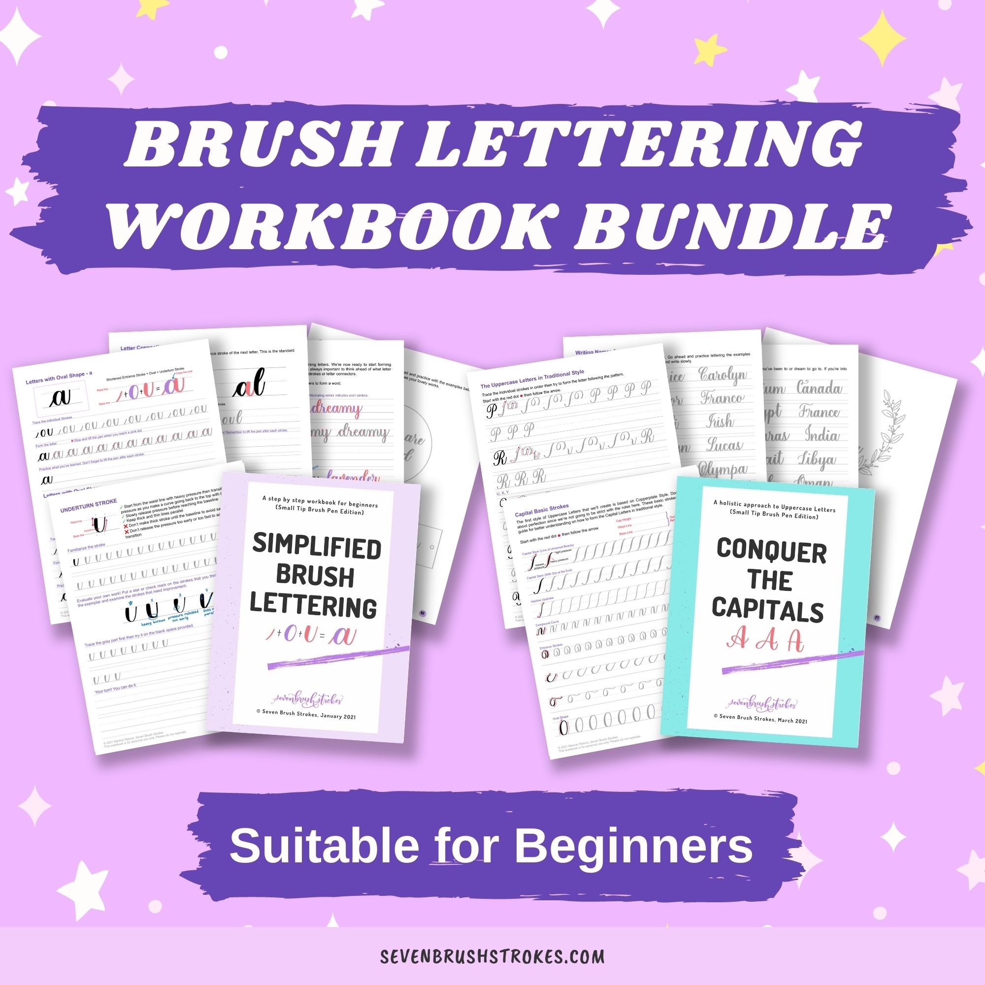 Learn Brush Calligraphy Workbook Bundle for Beginners - Lowercase and ...
