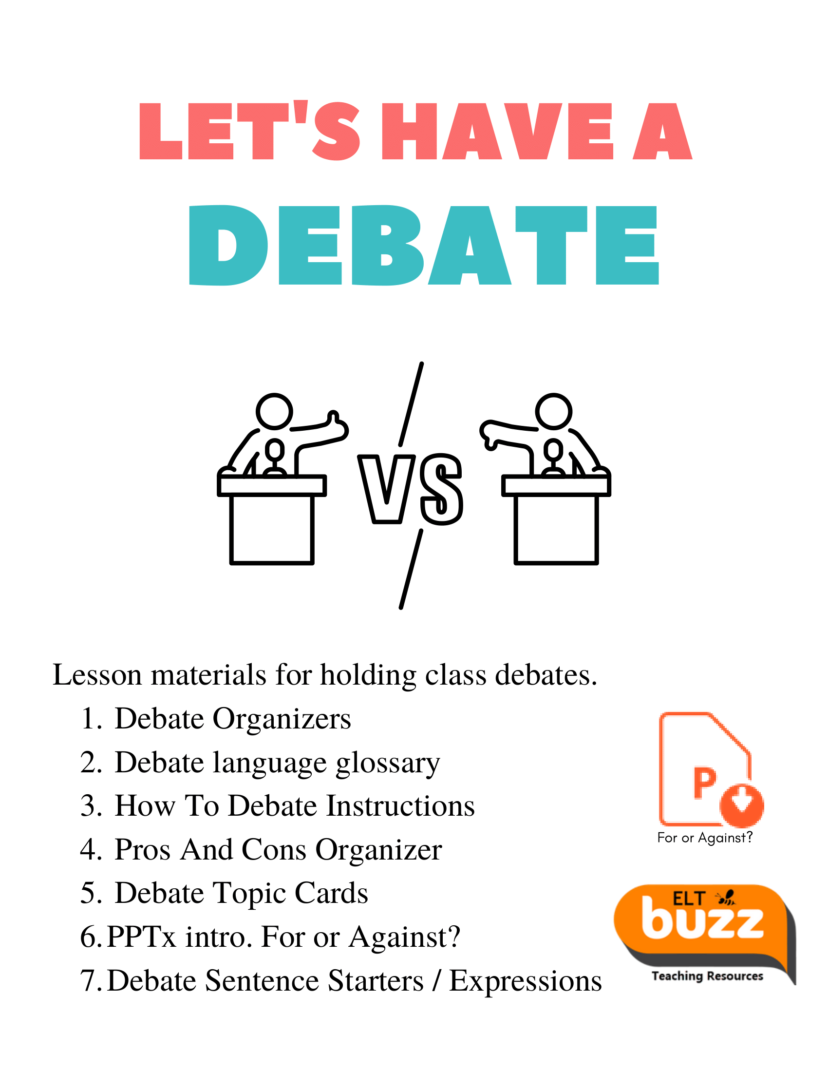 Debate It. Lesson Materials for Holding Class Debates. - Payhip