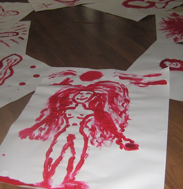 Menstrual art done during my menstrual portrait workshop