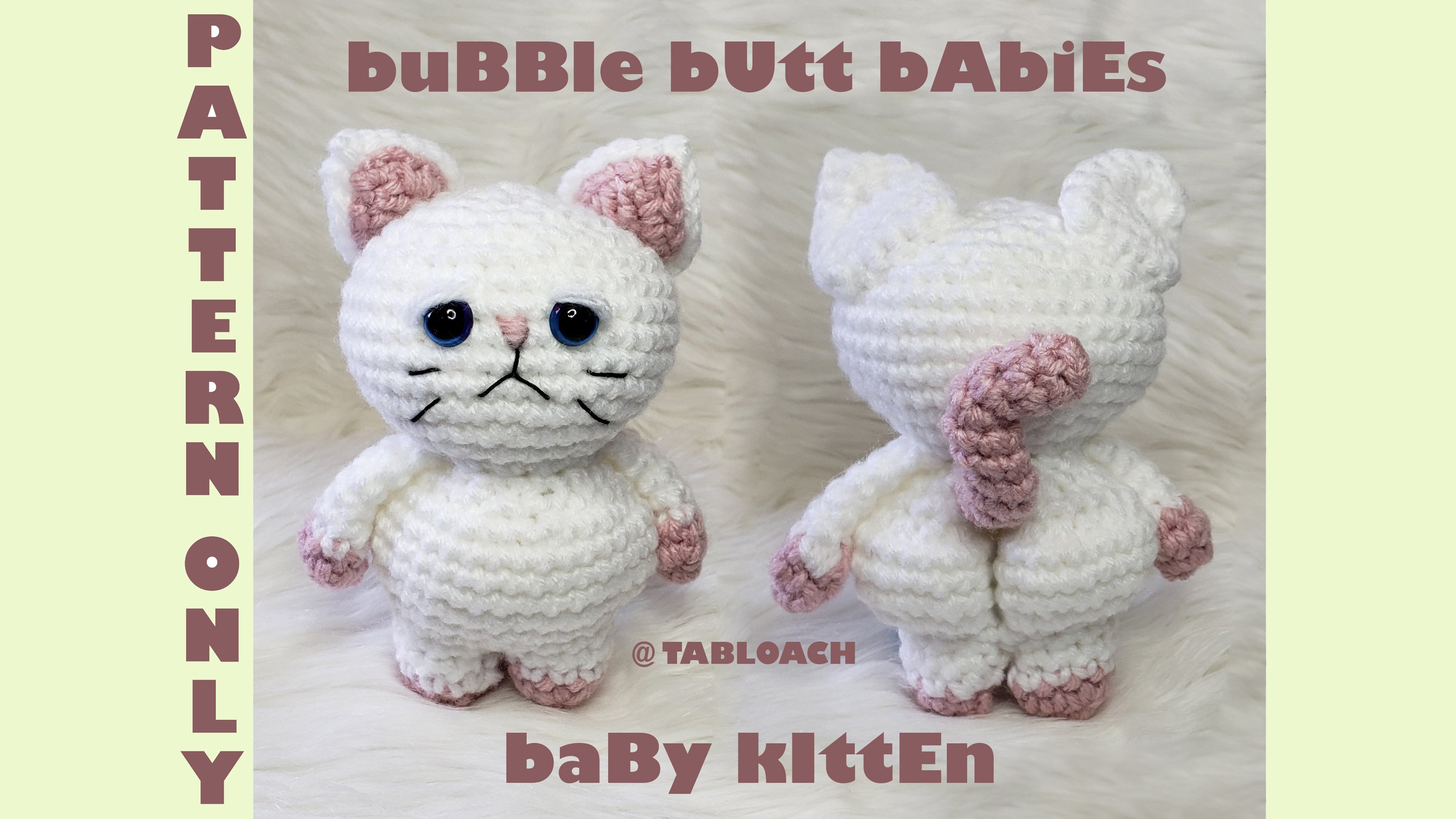 Bubble Butt Baby Kitten Crochet PDF pattern