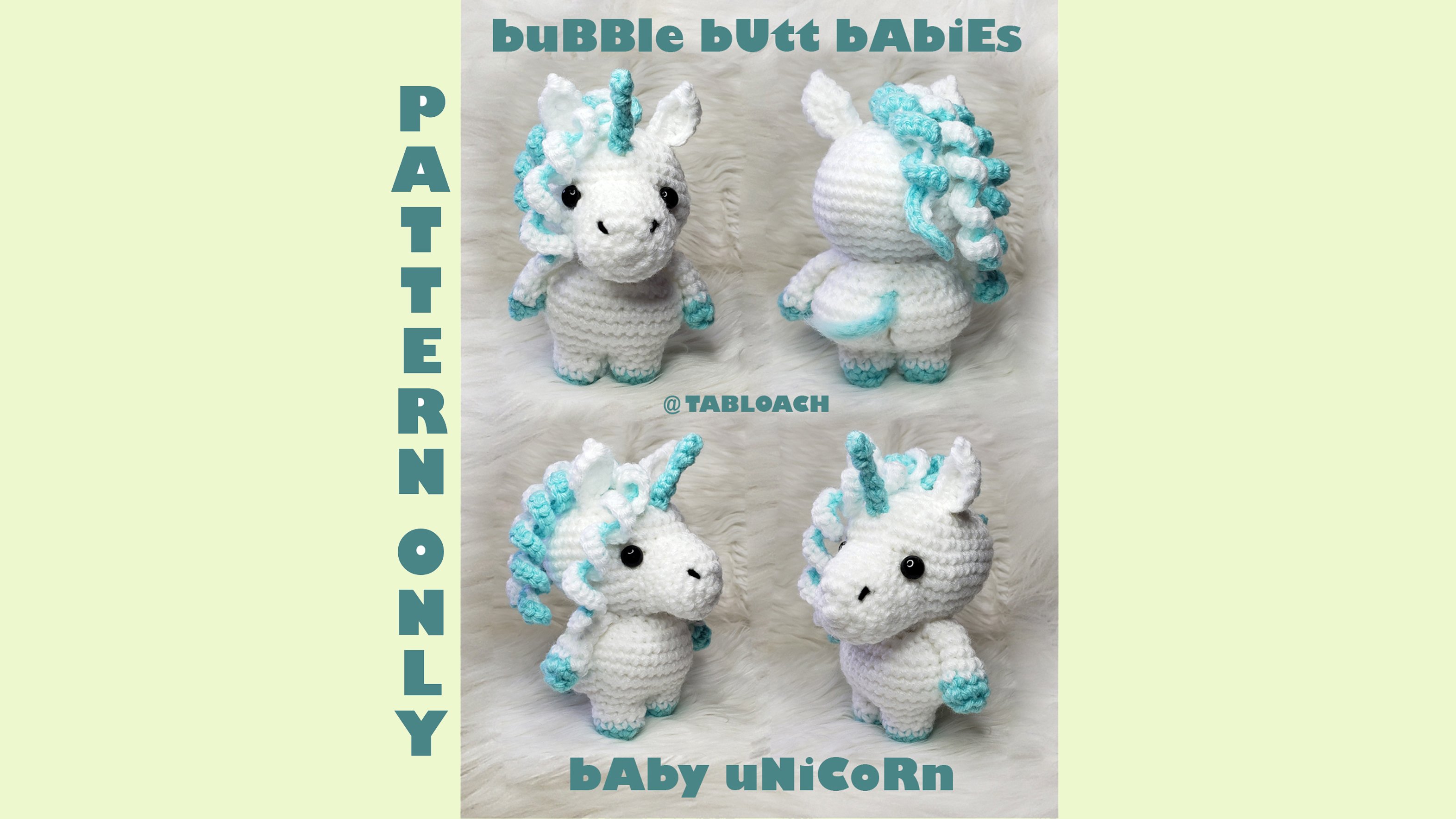 Bubble Butt Baby Unicorn Crochet PDF pattern