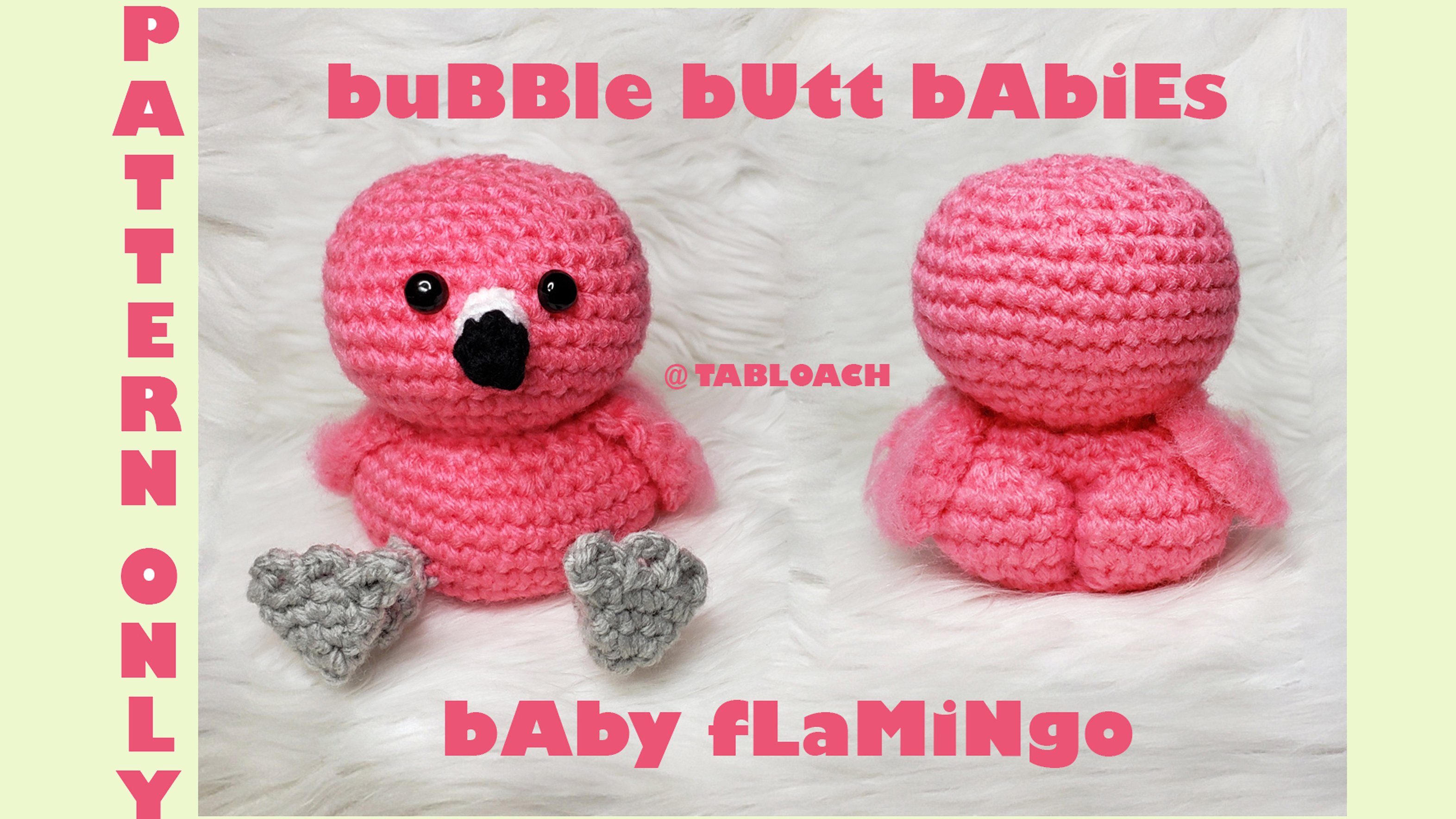 Bubble Butt Baby Flamingo Crochet PDF pattern