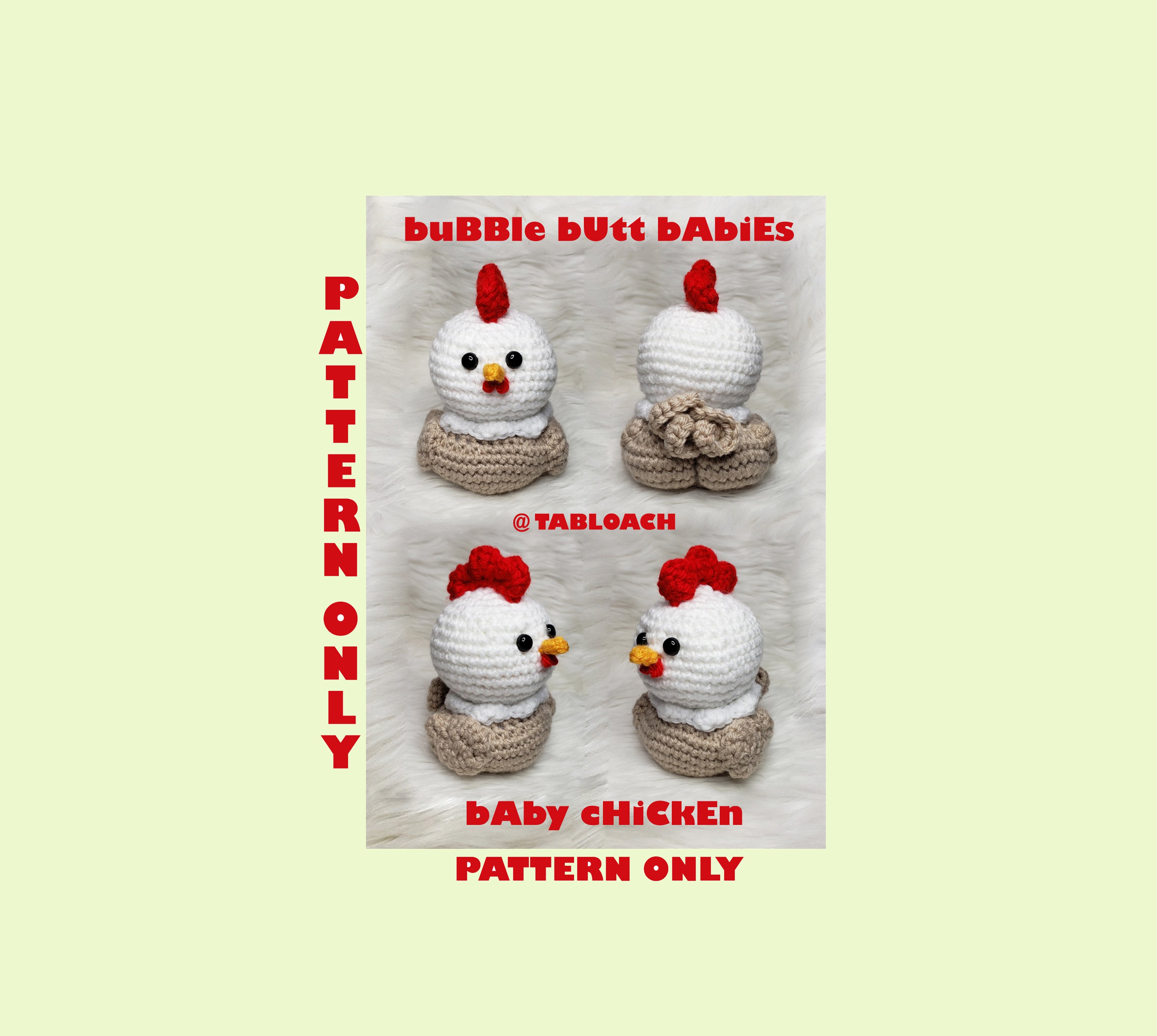 Bubble Butt Baby Chicken Crochet PDF pattern