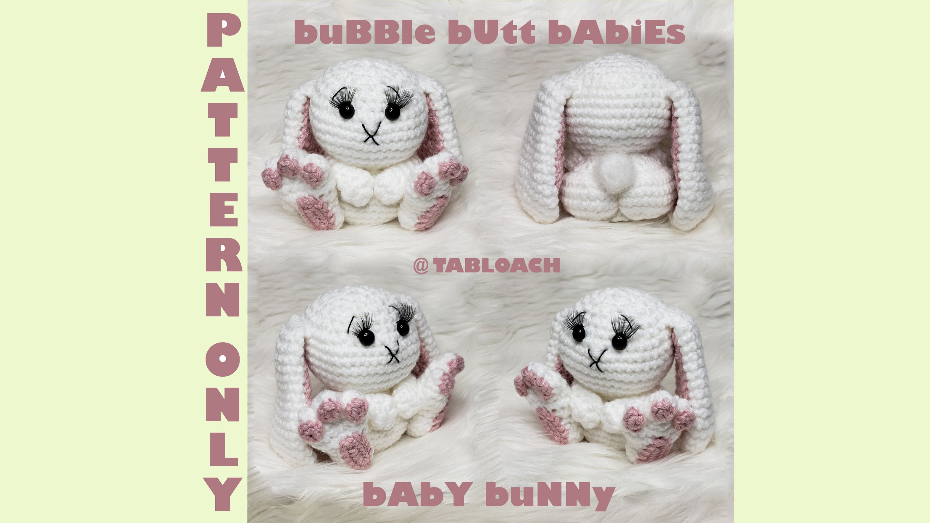 Bubble Butt Baby Bunny Crochet PDF pattern