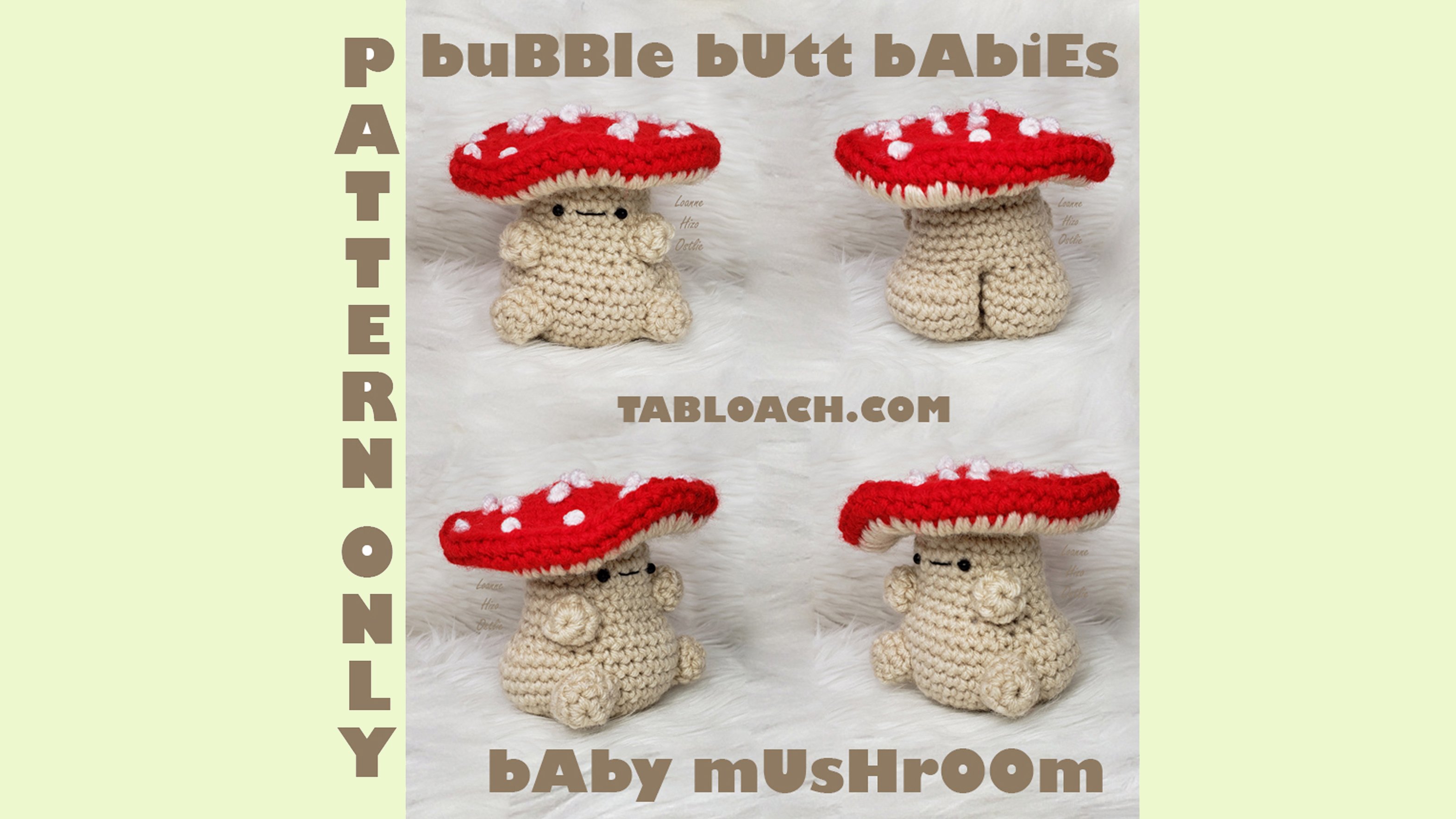 Bubble Butt Baby Mushroom Crochet PDF pattern
