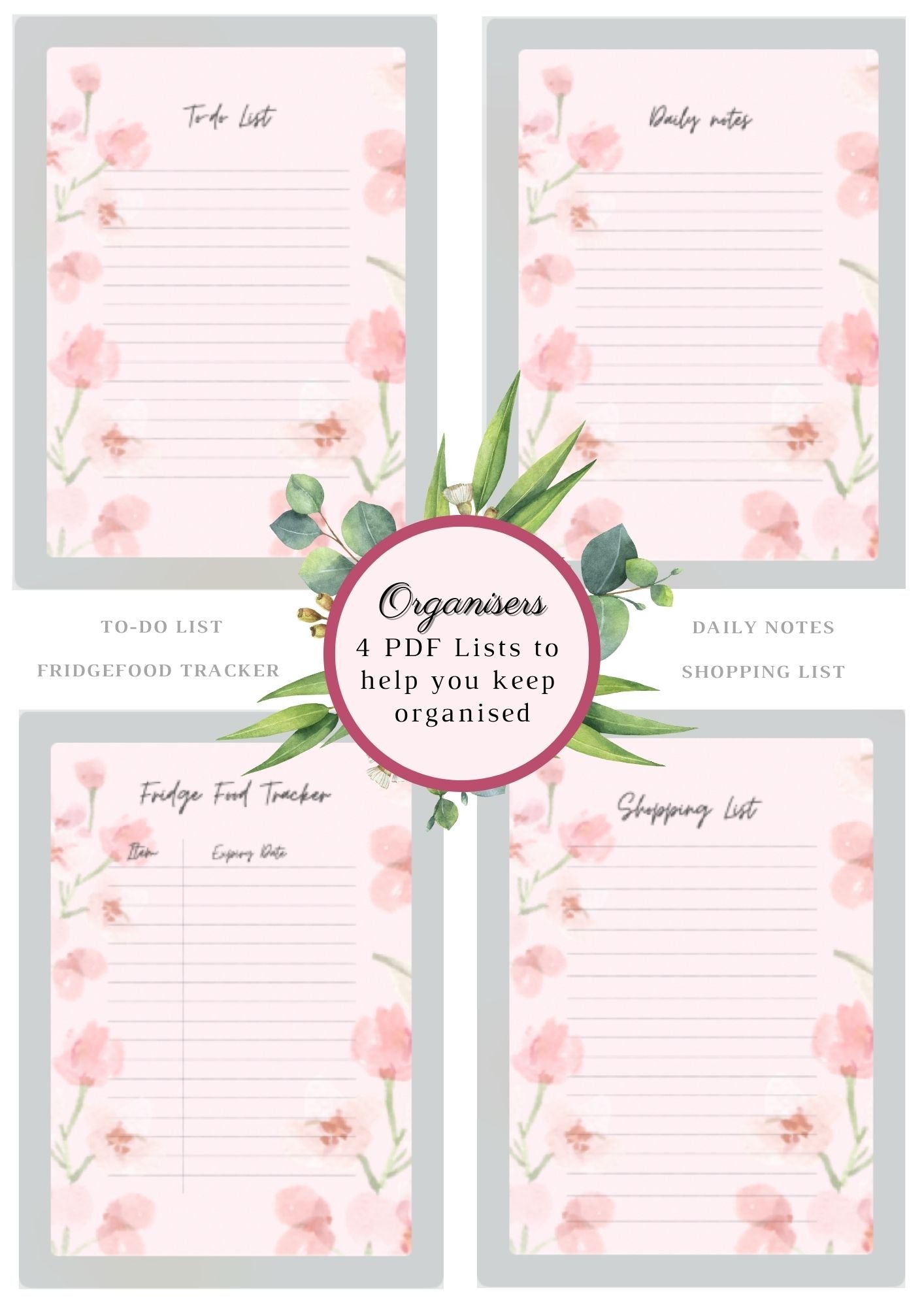 Organisers Lists - To-do list, shopping list, fridge food expiry date ...