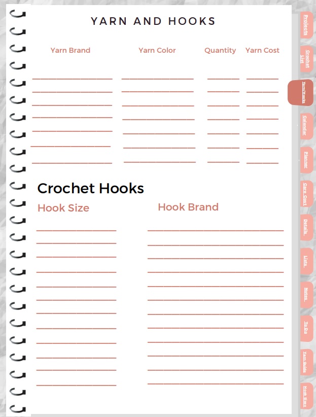 Printable Crochet Planner Project to DO List Calendar - Payhip