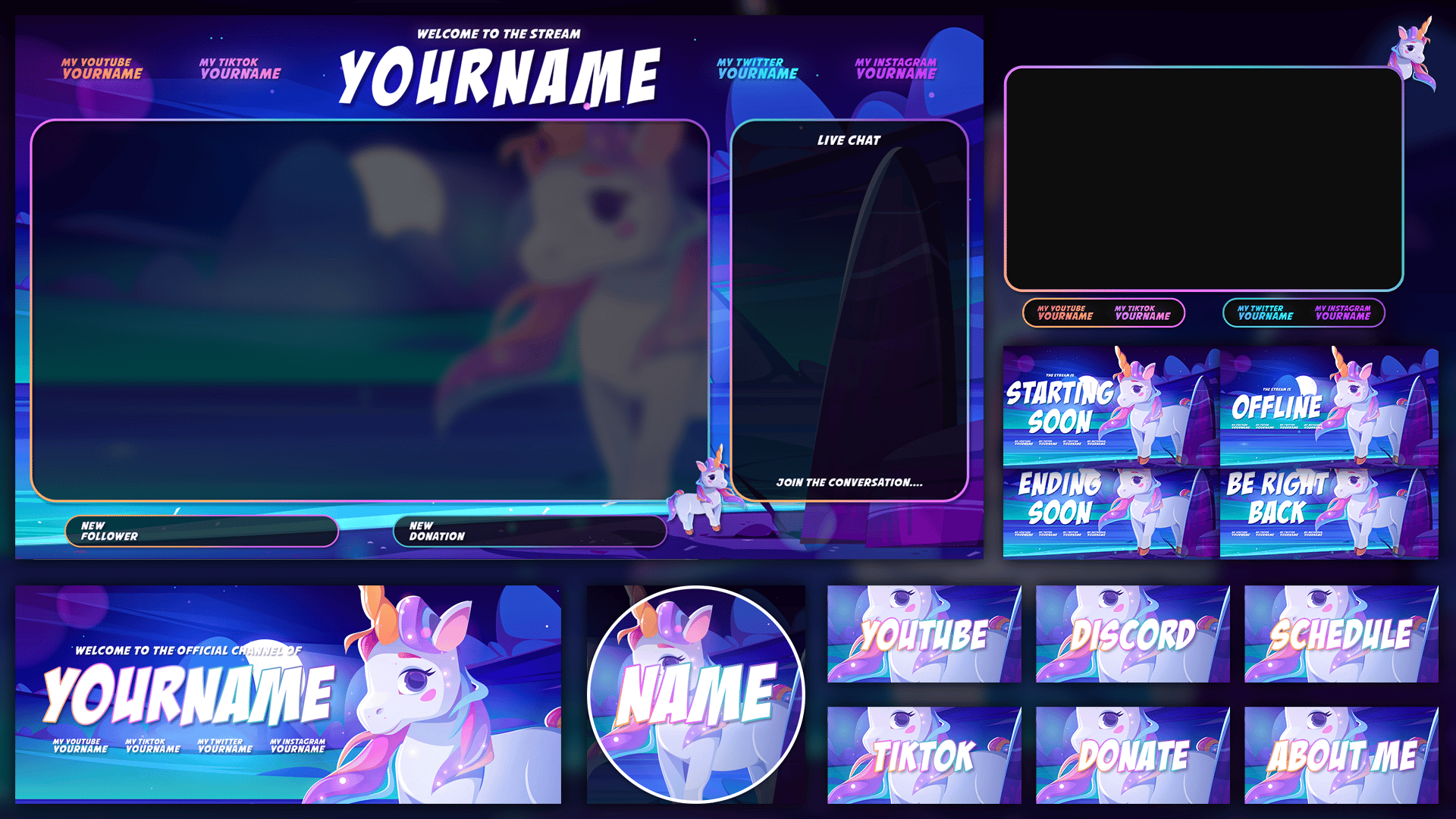 Cleanstream Pack Template PantherDZN - Cute Stream Pack Template - Payhip