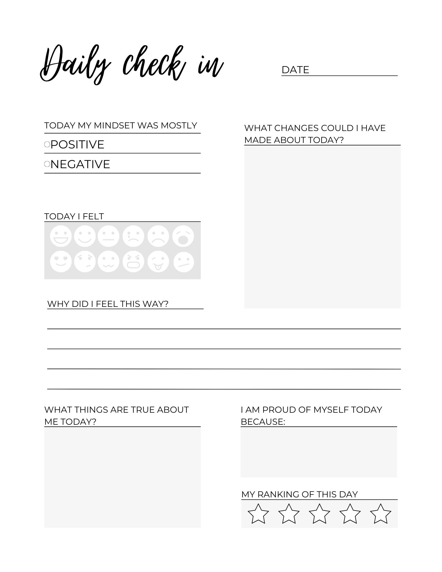 Daily Mindset Reflection/ Check In - Payhip