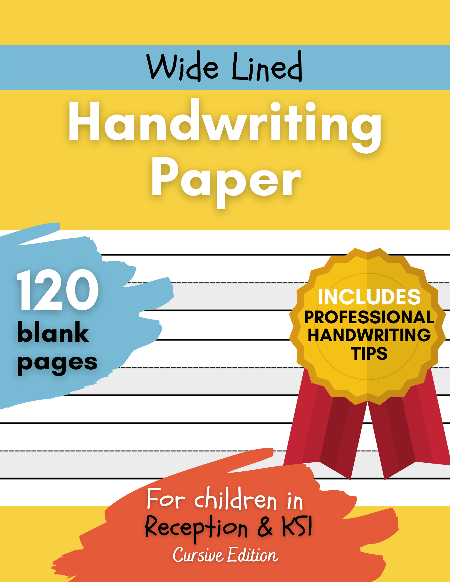 Cursive Practice Paper: 120 Blank Writing Pages - Handwriting Practice For  Students