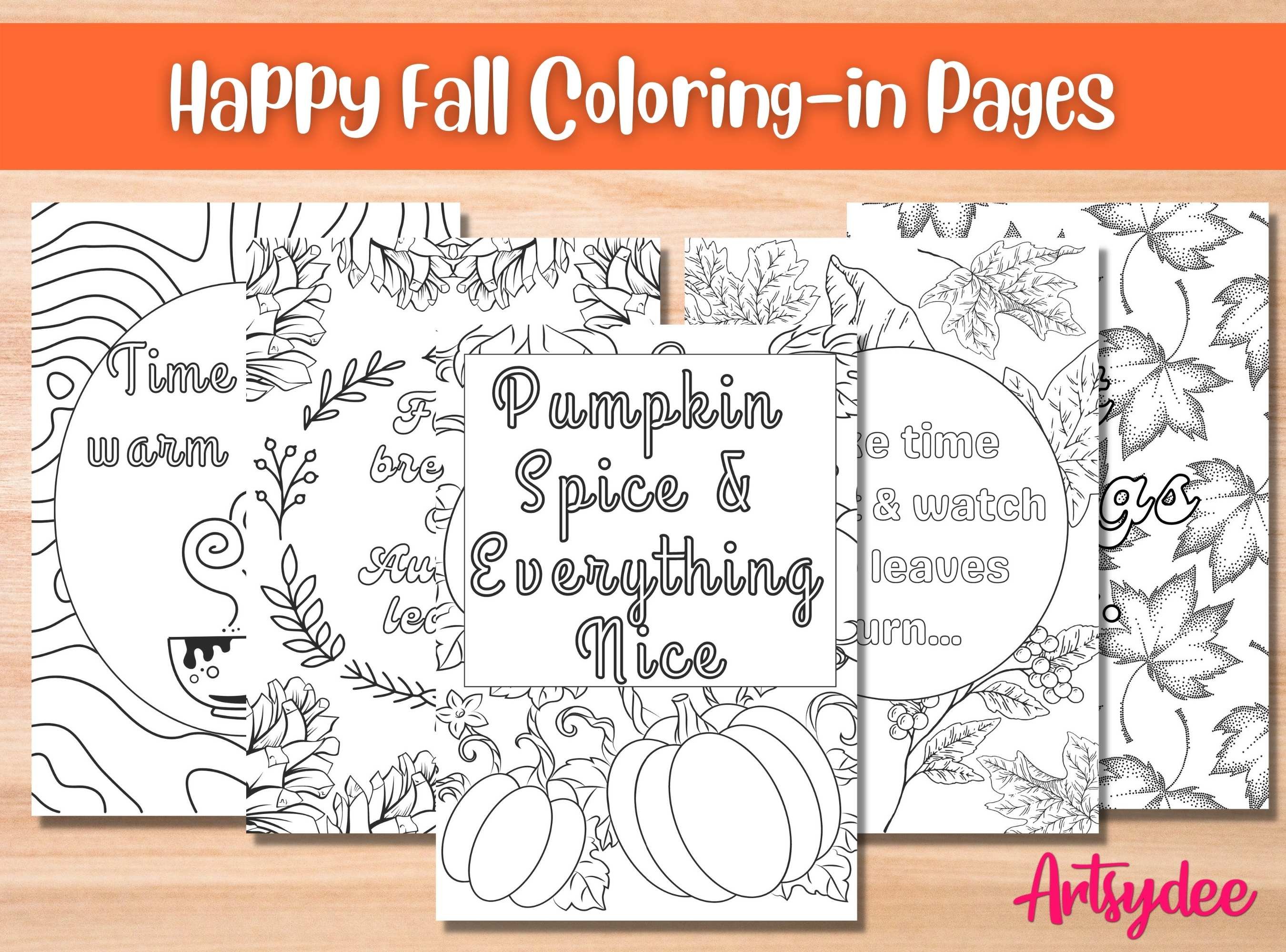 Fall Coloring Pages for Procreate