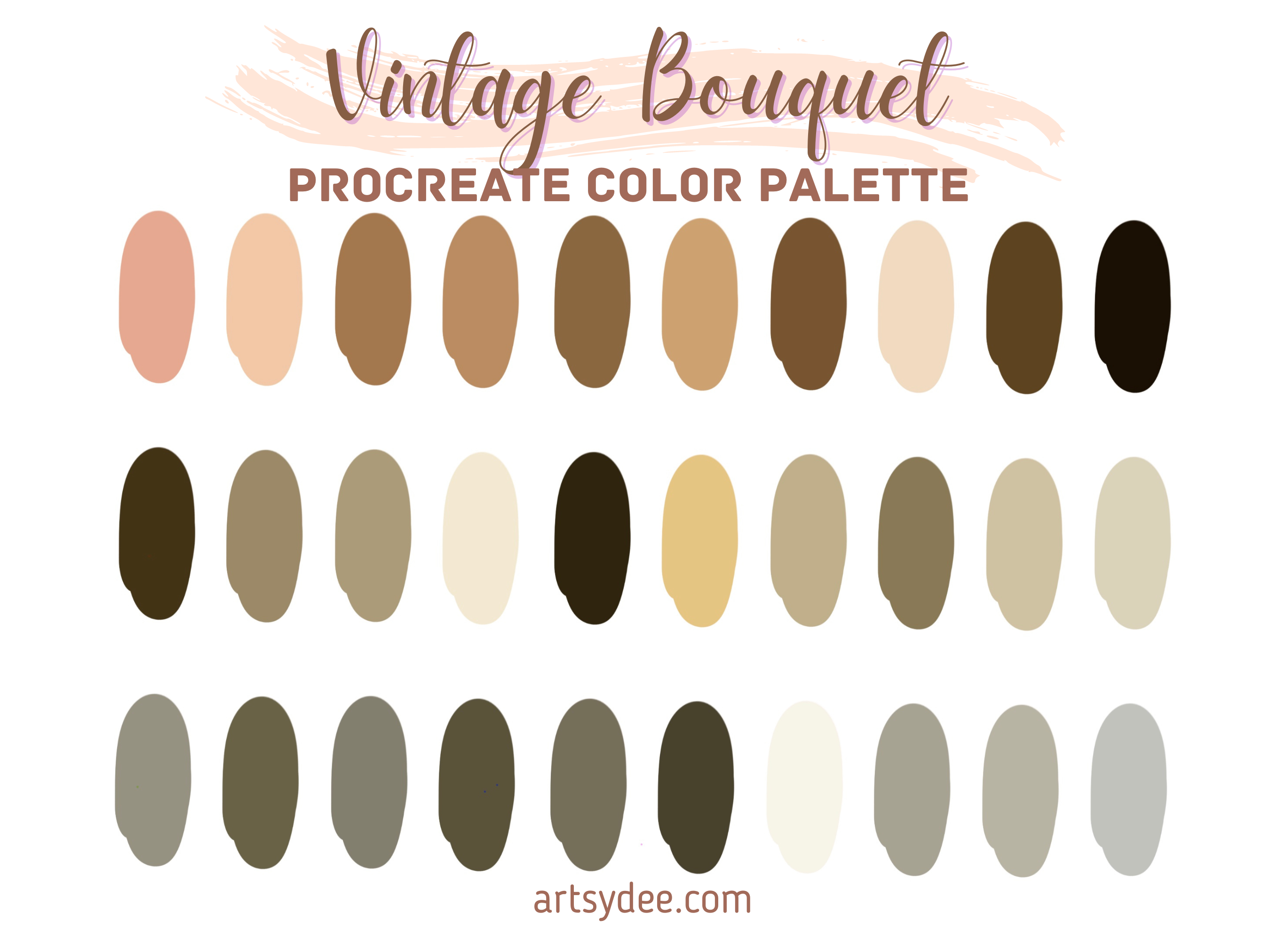 Vintage Bouquet Color Palette for Procreate